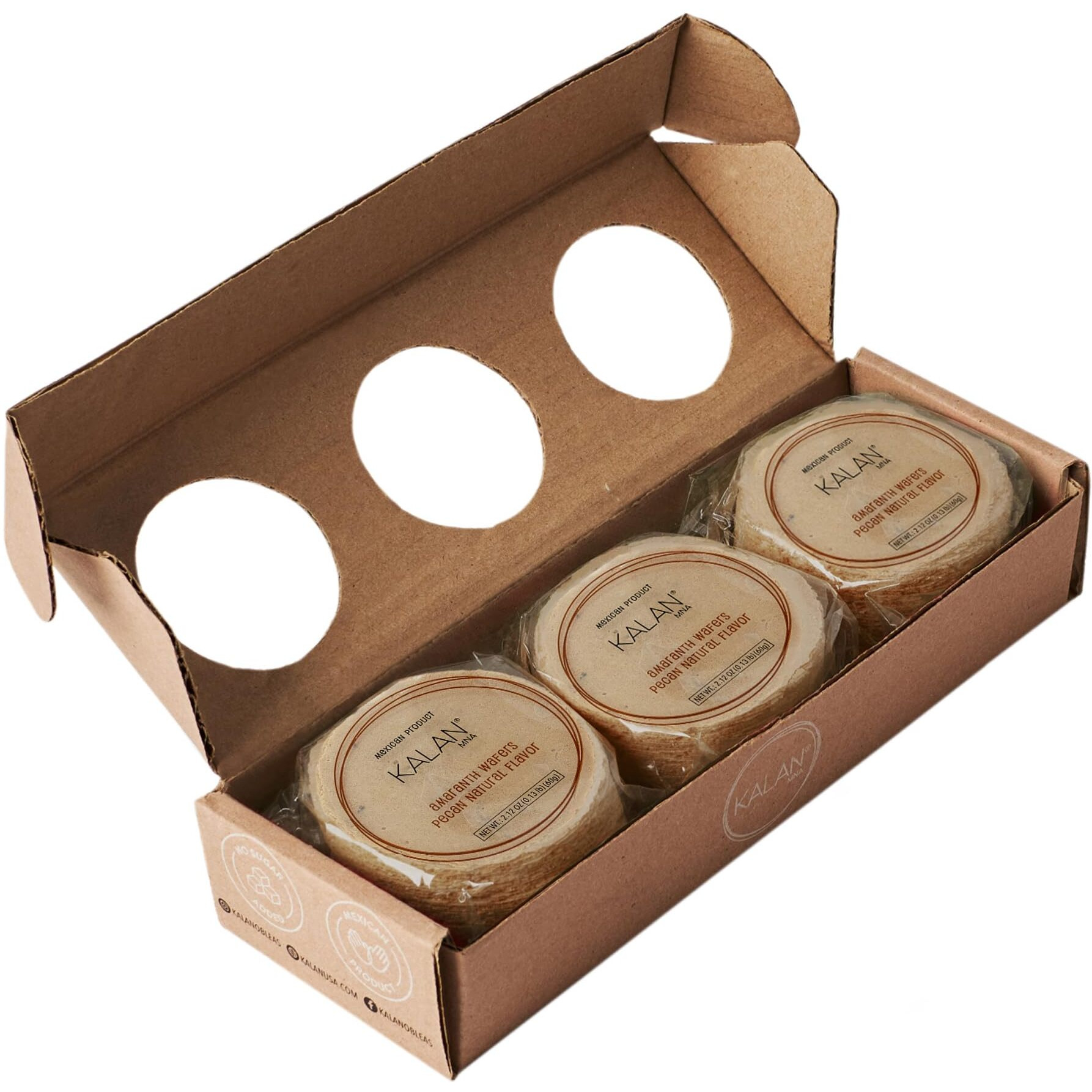 Kalan Pecan Amaranth Flour Wafer Thins, Vegan And Sugar-Free, Pack Of 3