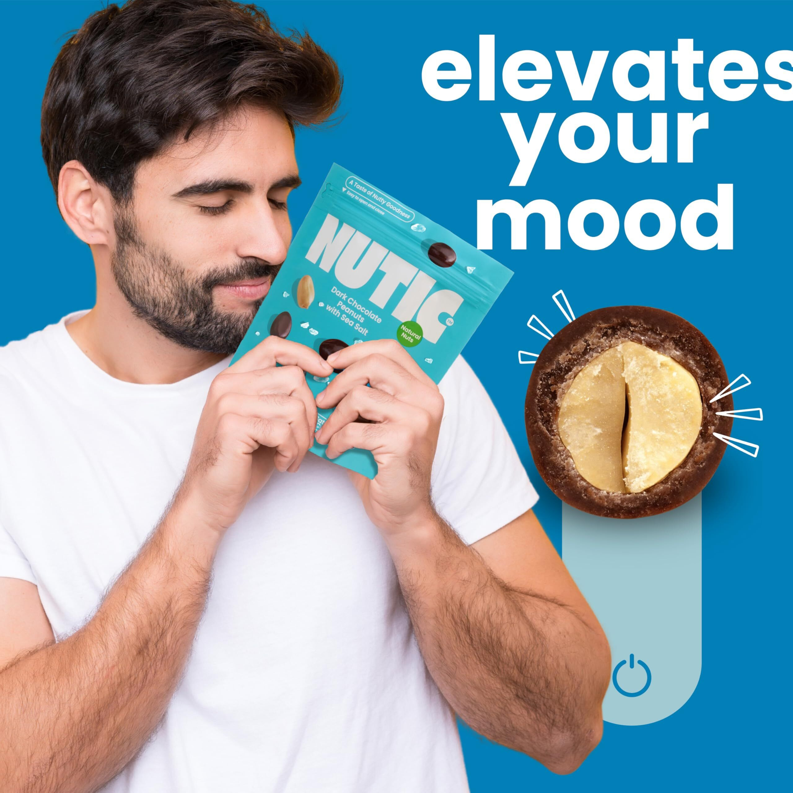 Nutic Sea Salt Dark Chocolate Covered Peanuts - 1 Lb. Luxurious Gourmet Snack Ideal For Dark Chocolate, Almond & Cashew Lovers, Belgian Quality, Healthy Indulgence, Made In Usa - (Pack Of 1)