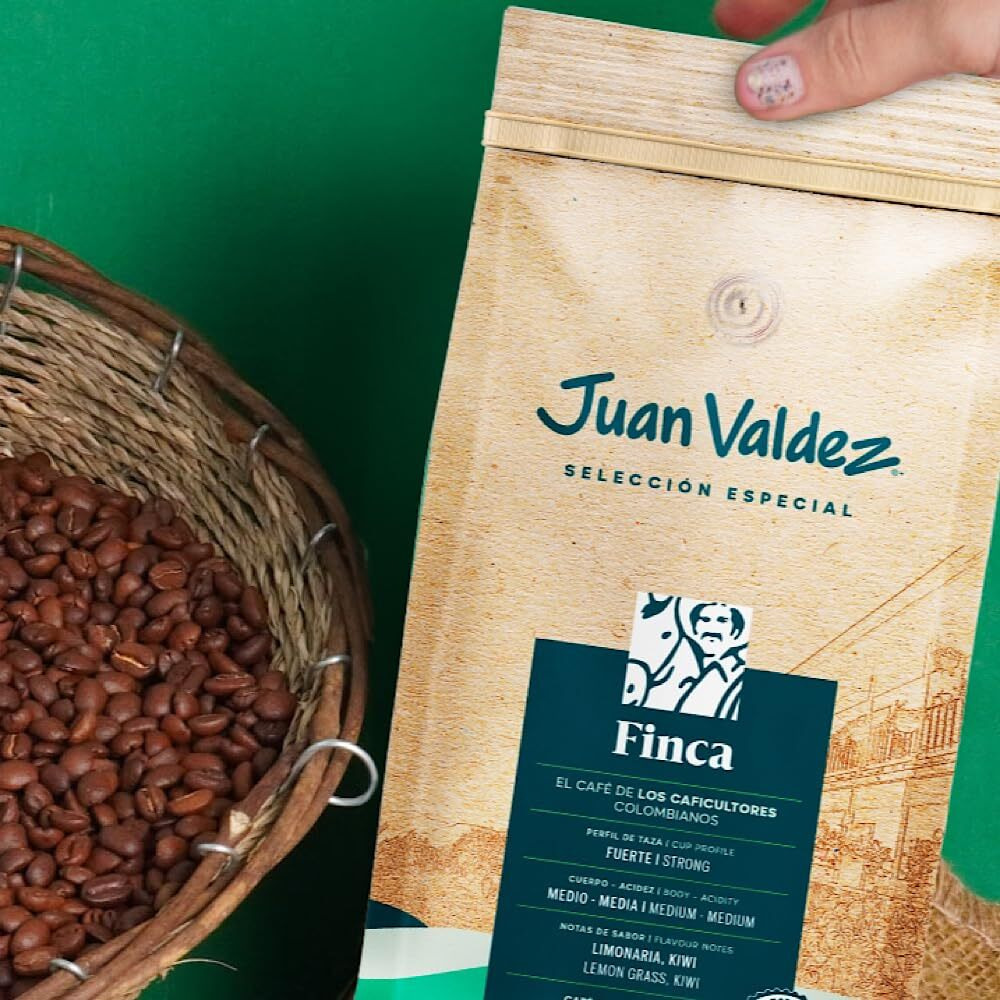 Juan Valdez Finca Whole Bean Coffee, Dark Roast 16 Oz - Premium Colombian Coffee Rainforest