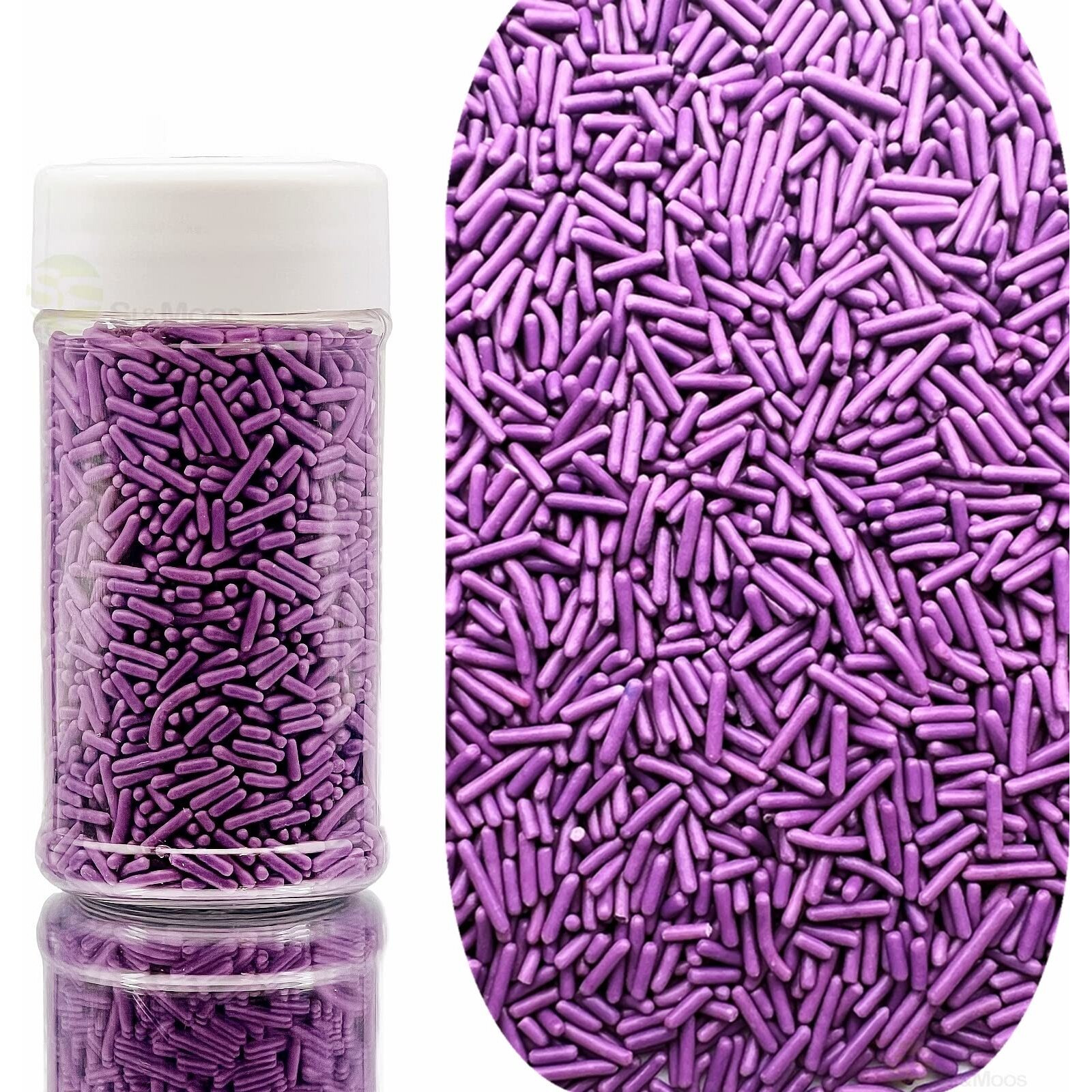 Se Si&Moos Purple Jimmies Sprinkles Edible Purple Sprinkles Soft Jimmies Soft Sprinkles For Topping Ice Cream, Cookies, Cakes, Cupcakes, Dessert Decorating 2.75 Oz