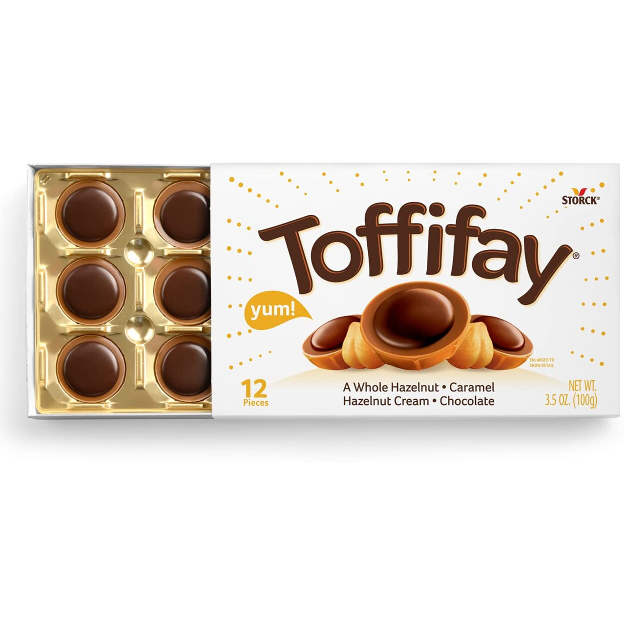 Toffifay Hazelnut Chocolate Caramel Candy Box, 12 Pieces (Pack Of 2), 3.5 Ounces