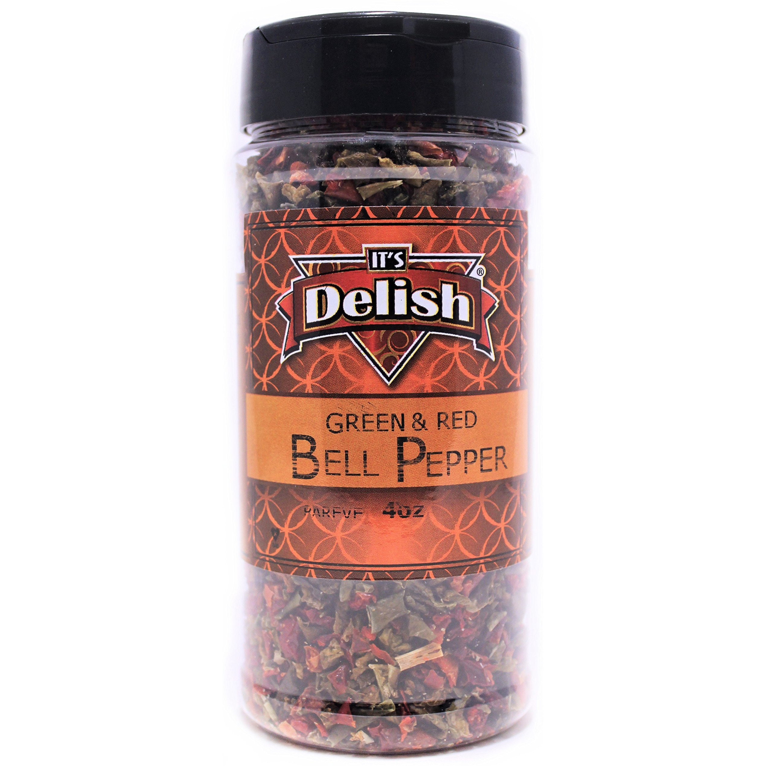 Dried Red And Green Bell Peppers Mix By It's Delish, 3 Oz. Medium Jar