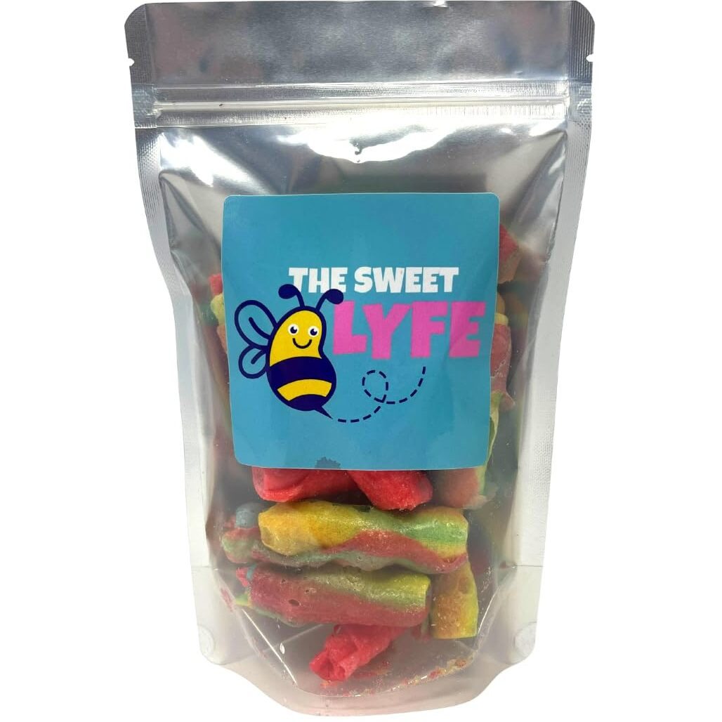 Freeze Dried Fruit Roll Ups 3.5 Oz Bag, 7 Fruit Roll Ups In Each Bag Crispy And Delicious Freeze Dried Candy For Snacking Tropical Tie Dye And Strawberry Blast Flavors