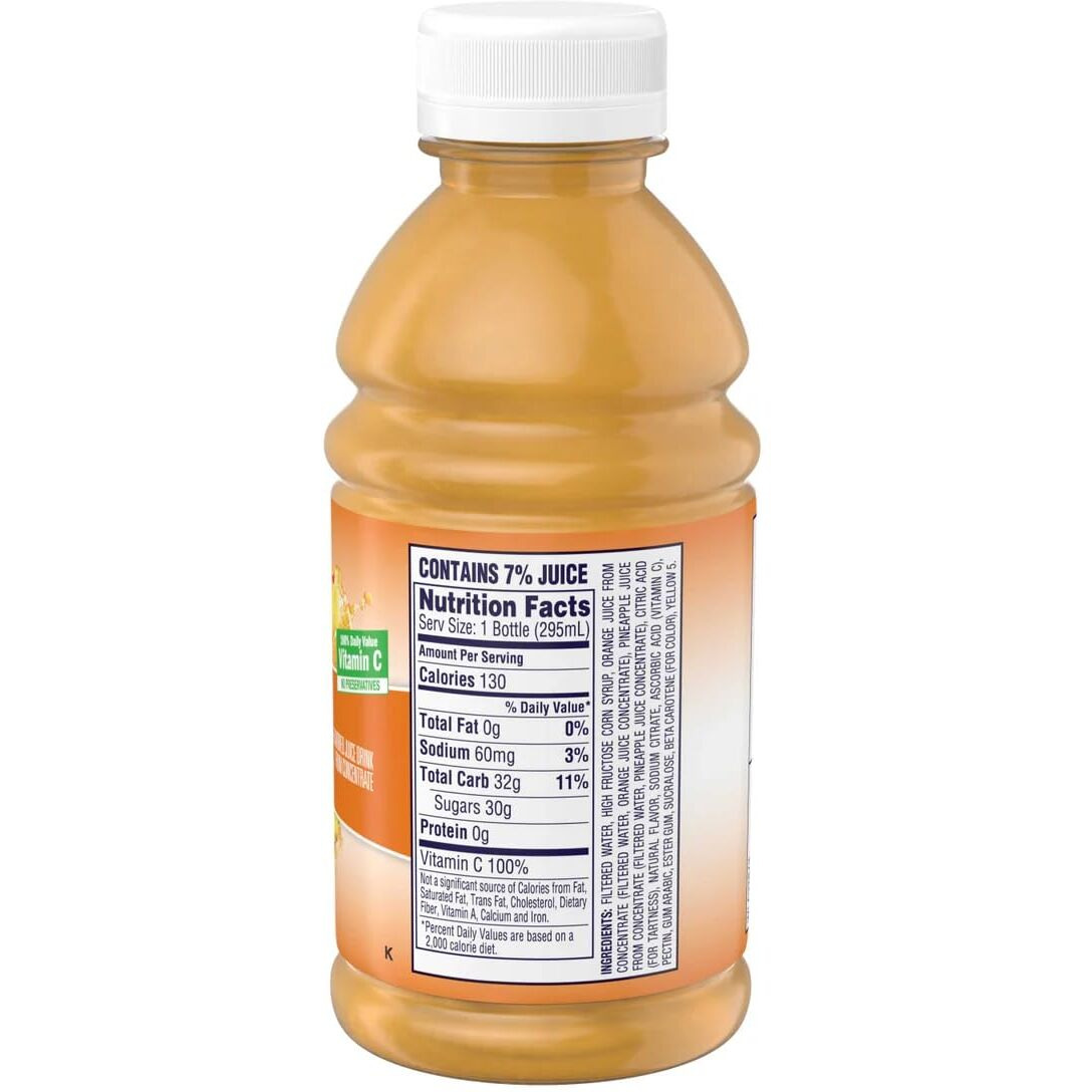 Welch's Orange Pineapple Drink, 10-Ounce Bottles (Pack Of 24)
