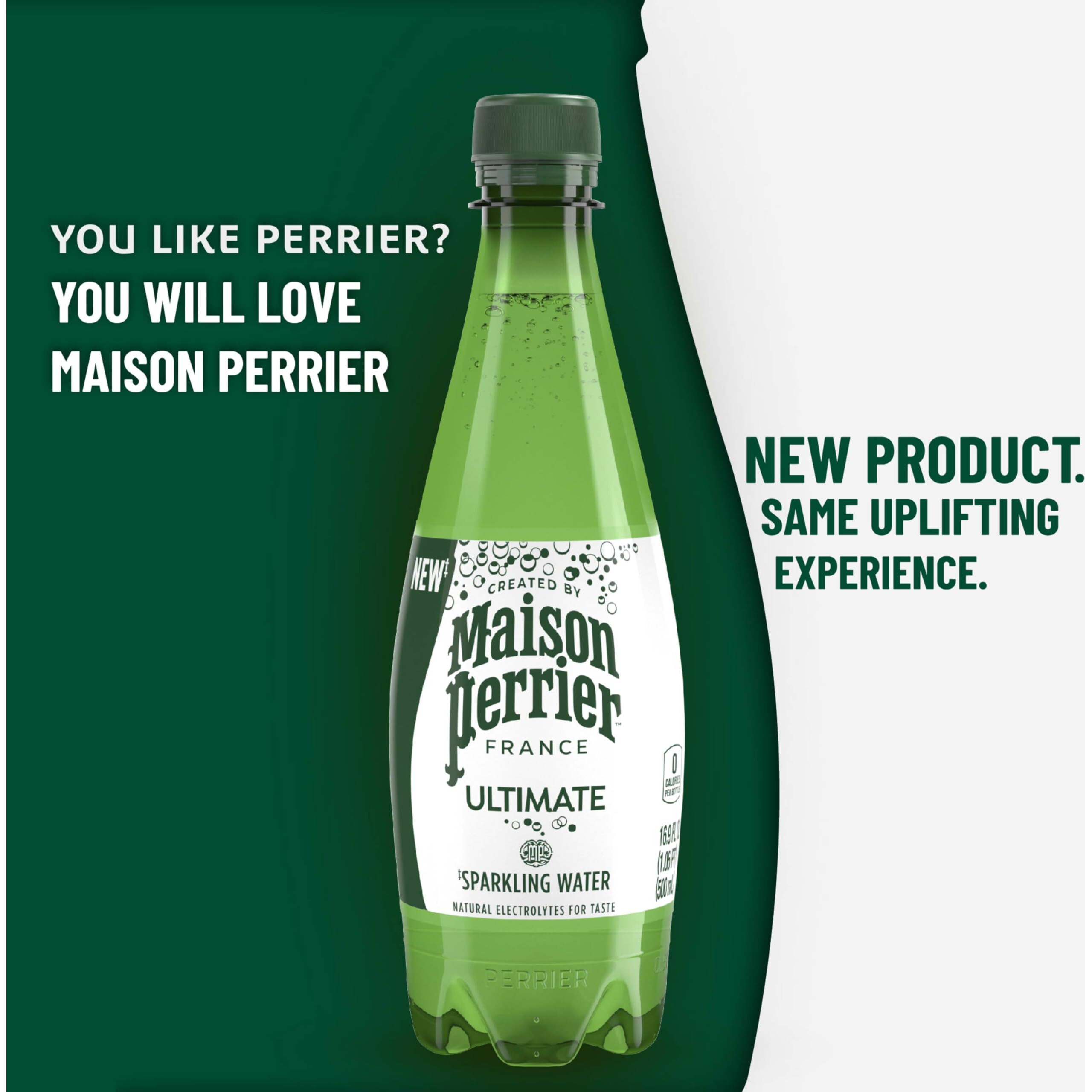 Maison Perrier Unflavored Sparkling Water, 16.9 Fl Oz Plastic Water Bottle (12 Count)