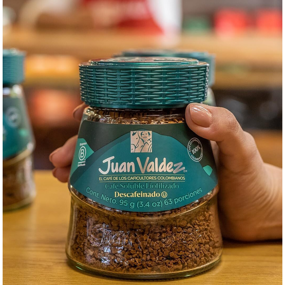 Juan Valdez Decaffeinated Freeze Dried Coffee, Classic Flavor 3.5 Oz - Premium Colombian Coffee (3 Pack)