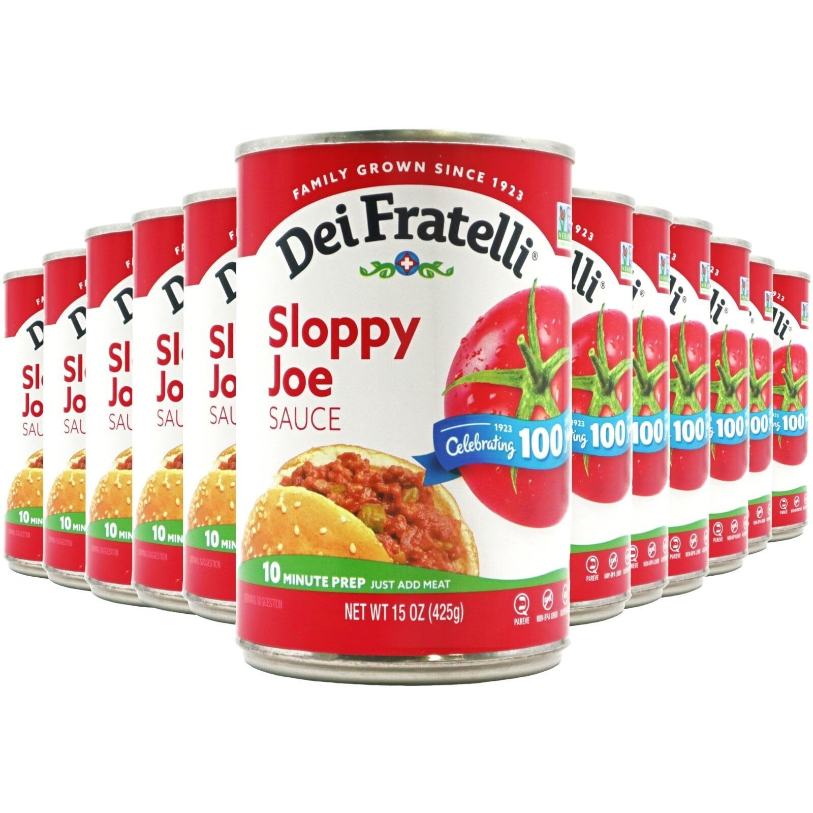 Dei Fratelli Sloppy Joe Sauce (15Oz - 12 Pack) - Vine-Ripened Tomatoes - No Water, No Corn Syrup, Non Gmo, Gluten-Free
