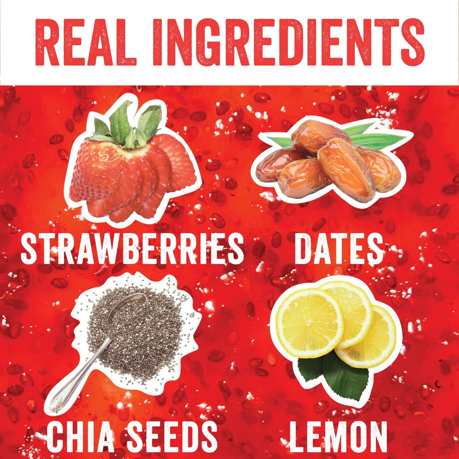 Chia Smash Superfood Jam Squeeze Packets | Spread, Top, Squeeze & Snack | Whole 30, Keto, Diabetic Friendly | Simple Real Ingredients | Vegan & Upcycled (Strawberry)