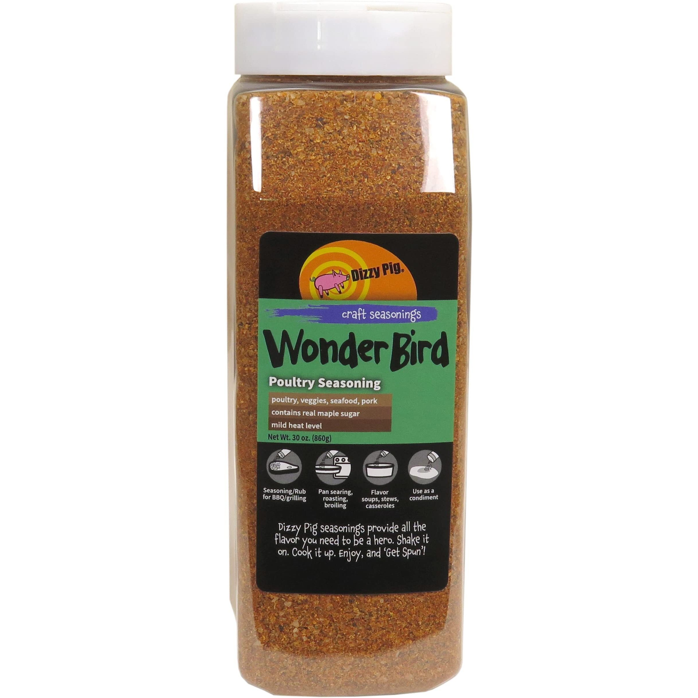 Dizzy Pig Wonder Bird Poultry Seasoning Rub (Quart Shaker) - Hand Made In The Usa - Seasons Around 120Lbs Of Food - Msg Free, Gluten Free