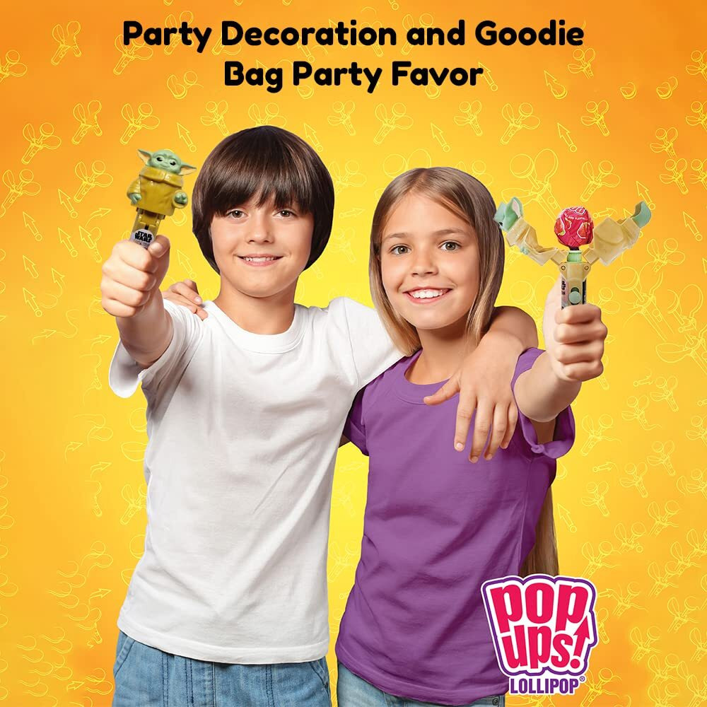 Pop Ups Baby Yoda Lollipop Holder | Collectable Mandolorian Toy Lollipop Case | Halloween, Party Favors For Goodie Bags, Piata Candy, Game Prizes | Baby Yoda Bulk Set Of 12 | Lollipops Included