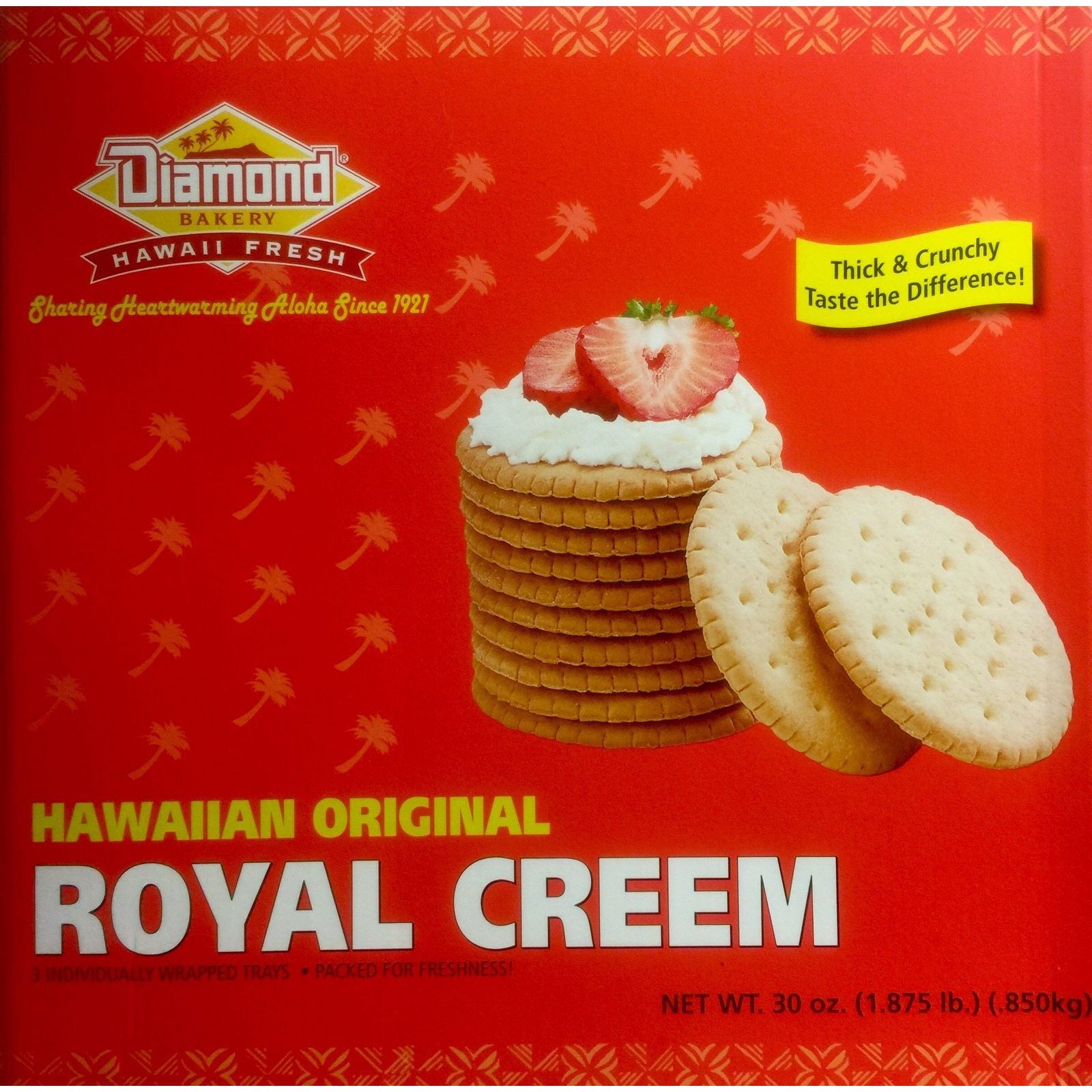 Diamond Bakery Hawaiian Original Crackers 30 Ounce (Royal Creem)