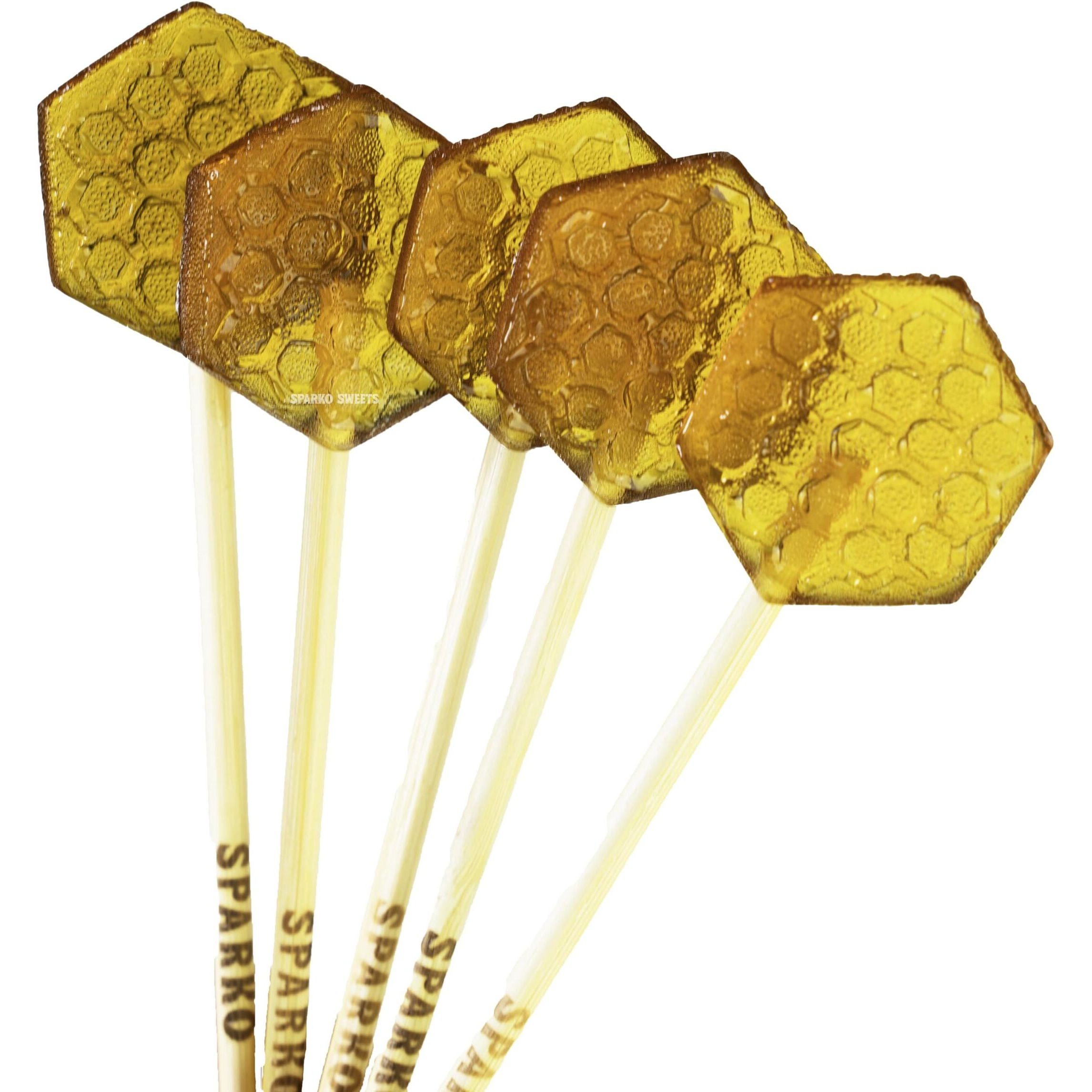 Sparko Sweets Natural Honeycomb Lollipops, Made In Usa, No Artificial Ingredients, No Corn Syrup, 40 Pieces, 1.2-Inch Diameter, 1.5 Lbs, Gold - Ideal For Tea Stirrers, Sore Throat Remedy, And Gifts