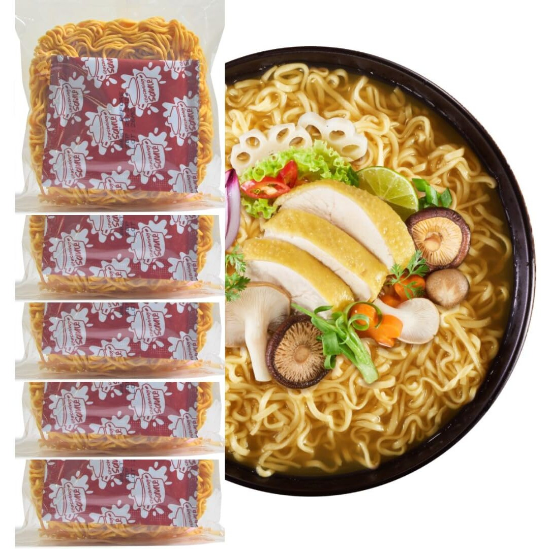 Prince Katsu Gourmet Instant Ramen Noodles, Chicken Flavored Noodle Soup, 8 Pack 40 Servings, Premium Microwaveable Ramen Soup Mix