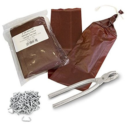 The Sausage Maker - Salami Sausage Casing Kit, Tied And Looped 76Mm (3   ) Dia. X 24    Mahogany Fibrous Casings (20Ct) With Sausage Pliers And Casing Rings