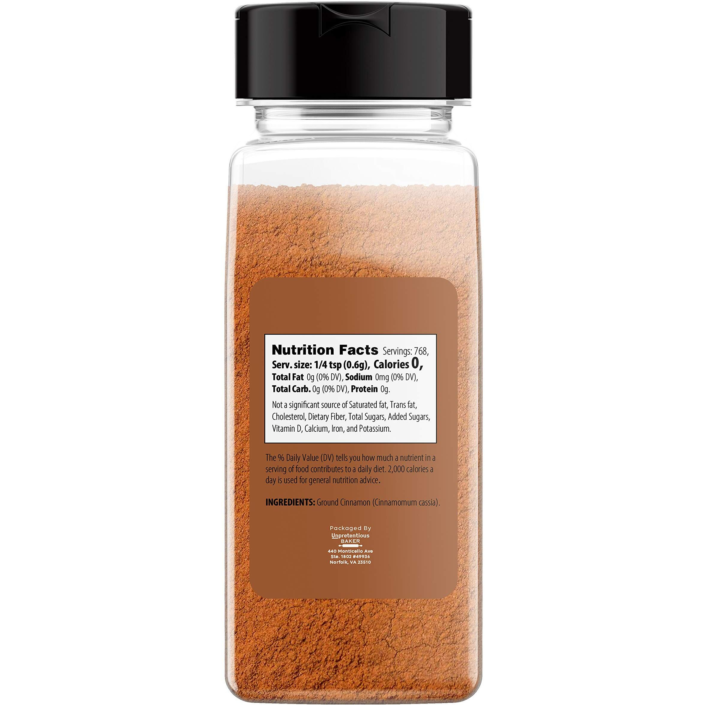 Unpretentious Ground Cassia Cinnamon, 4 Cup Shaker Jar, Pure, Non-Gmo & Gluten-Free For Baking & Cooking