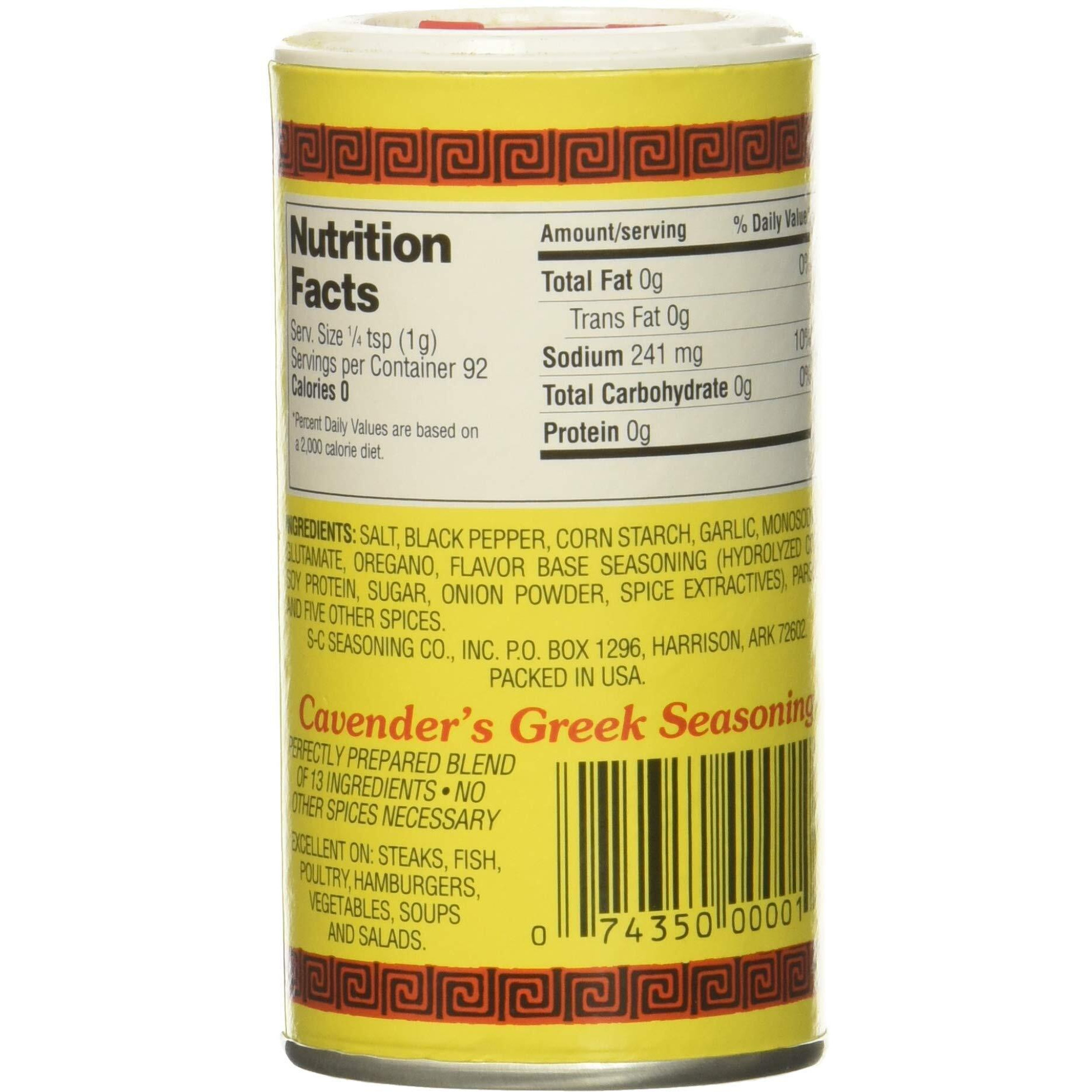 Cavender's All Purpose Greek Seasoning - 3.25 Oz (Pack Of 4)-