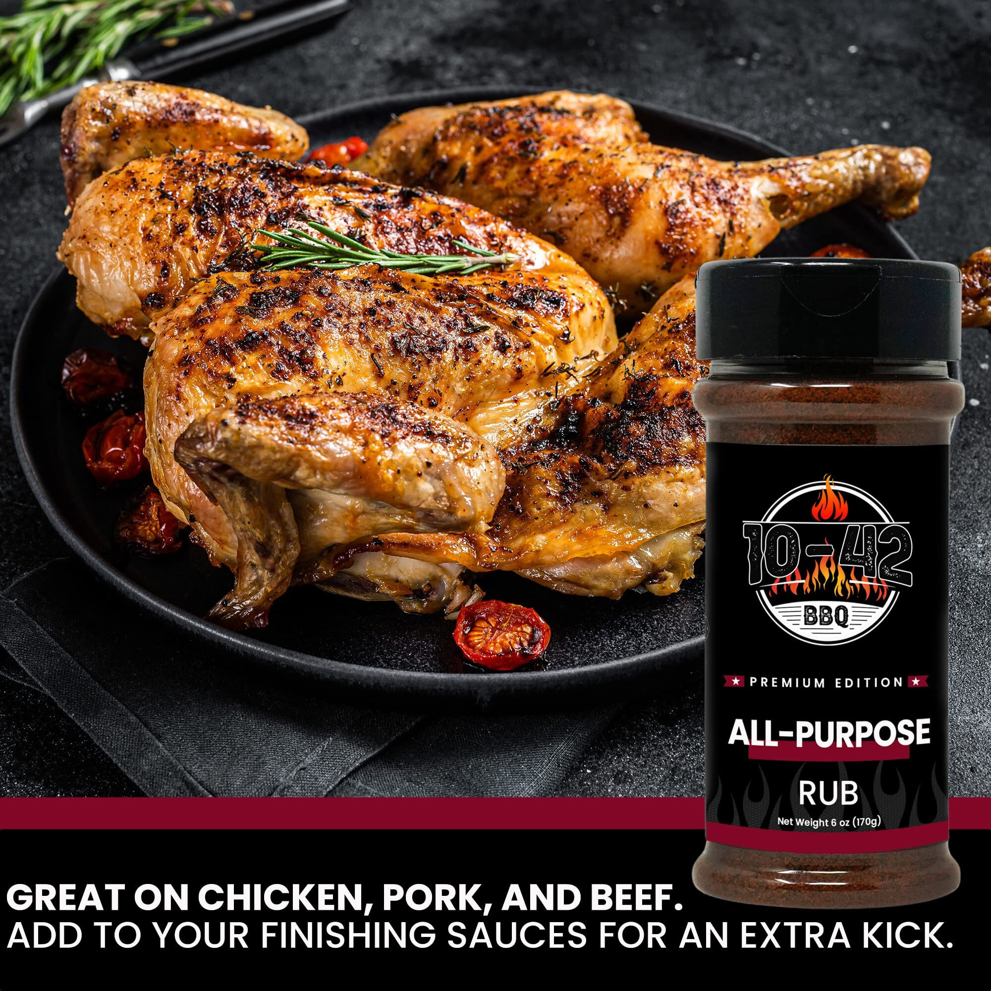 10-42 Steak Seasoning Gift Set - 3 Premium Flavors  All Purpose, Steak, Coffee Rub | Gourmet Meat Seasoning Dry Rub | Barbecue Spices And Seasonings Variety Pack | Grill Gifts | 0 Calorie, No Msg