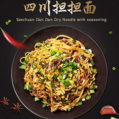 Szechuan Dan Dan Dry Noodle, Traditional Chinese Classic Noodles With Peppery Sauce, Sichuan Spicy Ramen Noodles, Non-Fried Without Soup (2 Packs)