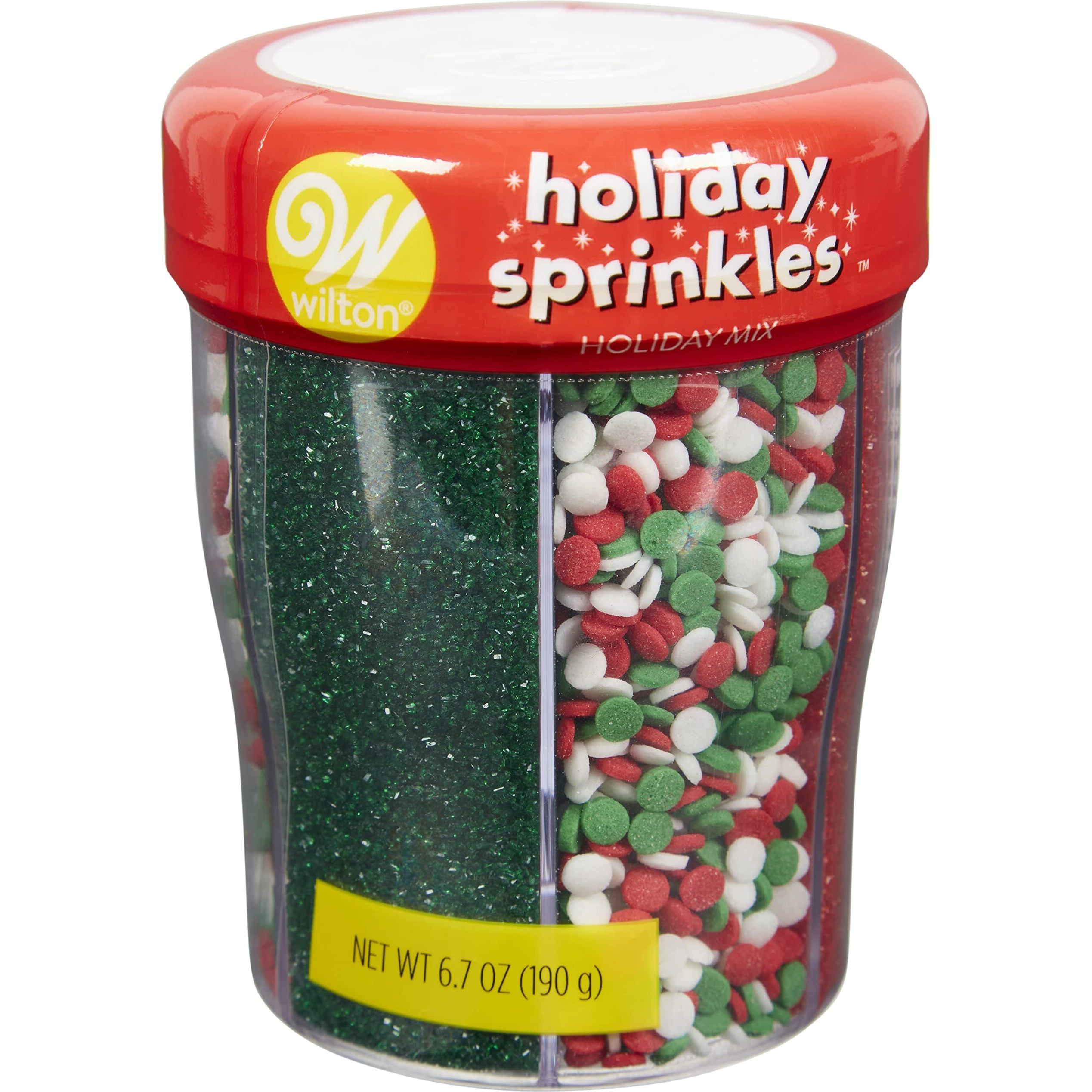 Wilton Holiday Sprinkles Six Cell Holiday Mix Assortment, 6.7Oz