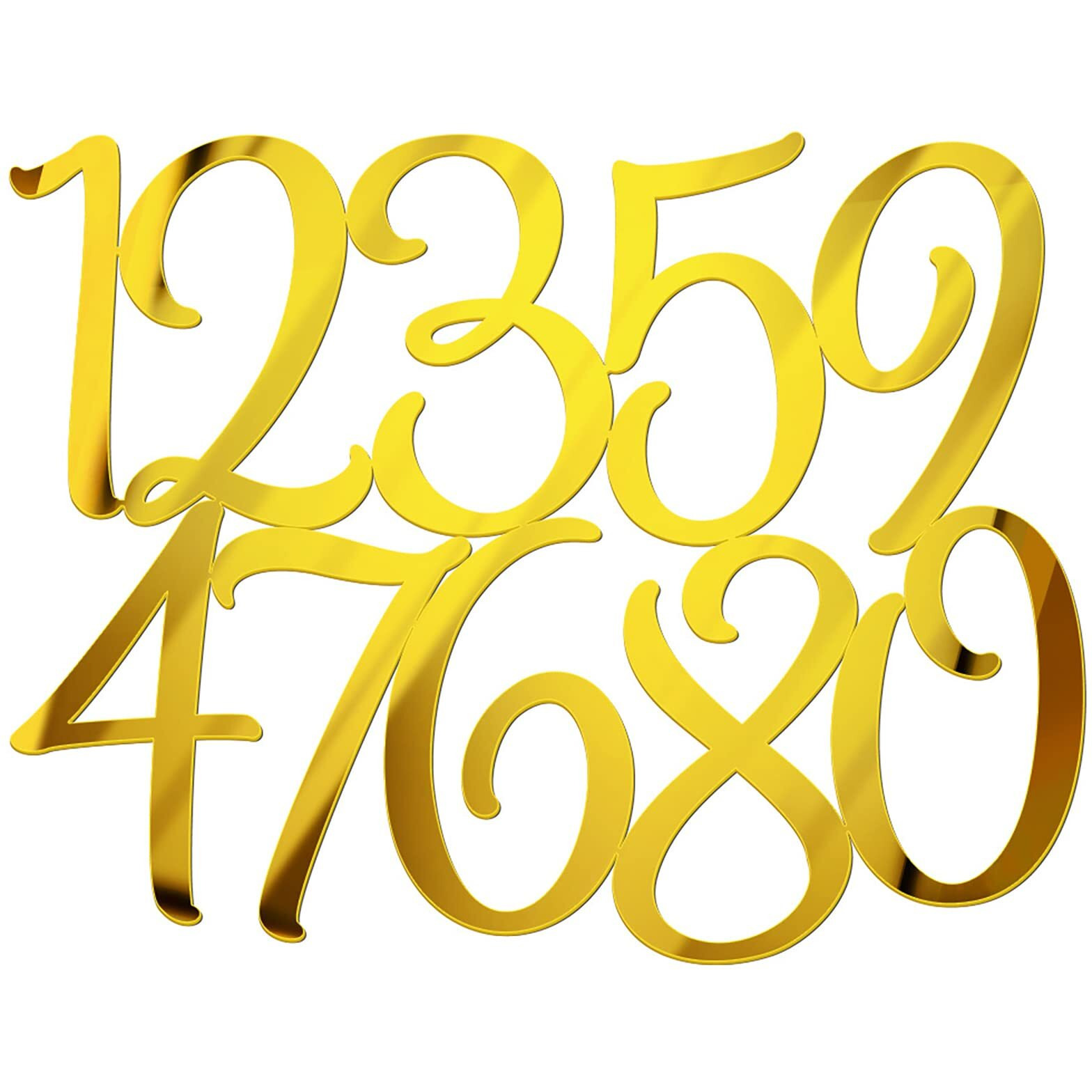 Large Acrylic Cake Numbers Topper, 3.5 Inch 0-9 Numbers Happy Birthday Cake Topper Gold Acrylic Wedding Party Cupcake Toppers For Birthday Party Wedding Anniversary Decorations