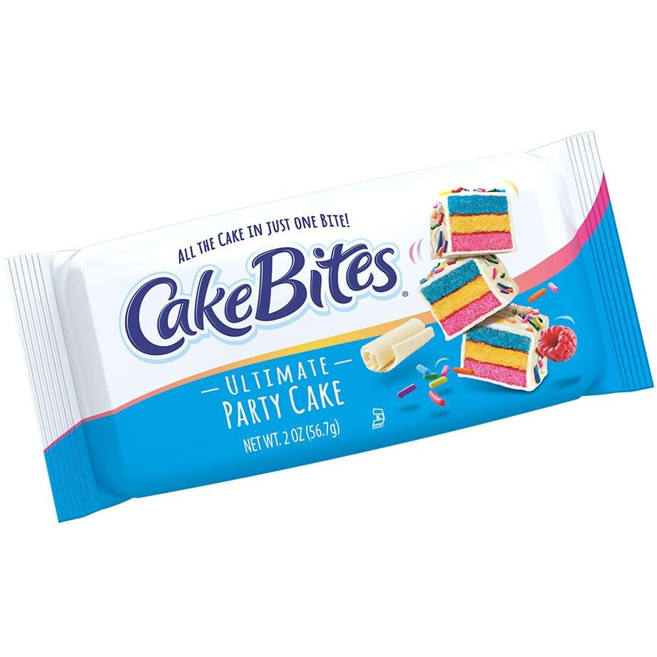 The Original Cakebites By Cookies United, Grab-And-Go Bite-Sized Snack, White Chocolate Italian Rainbow, 4 Pack Of 3 Cake Bites