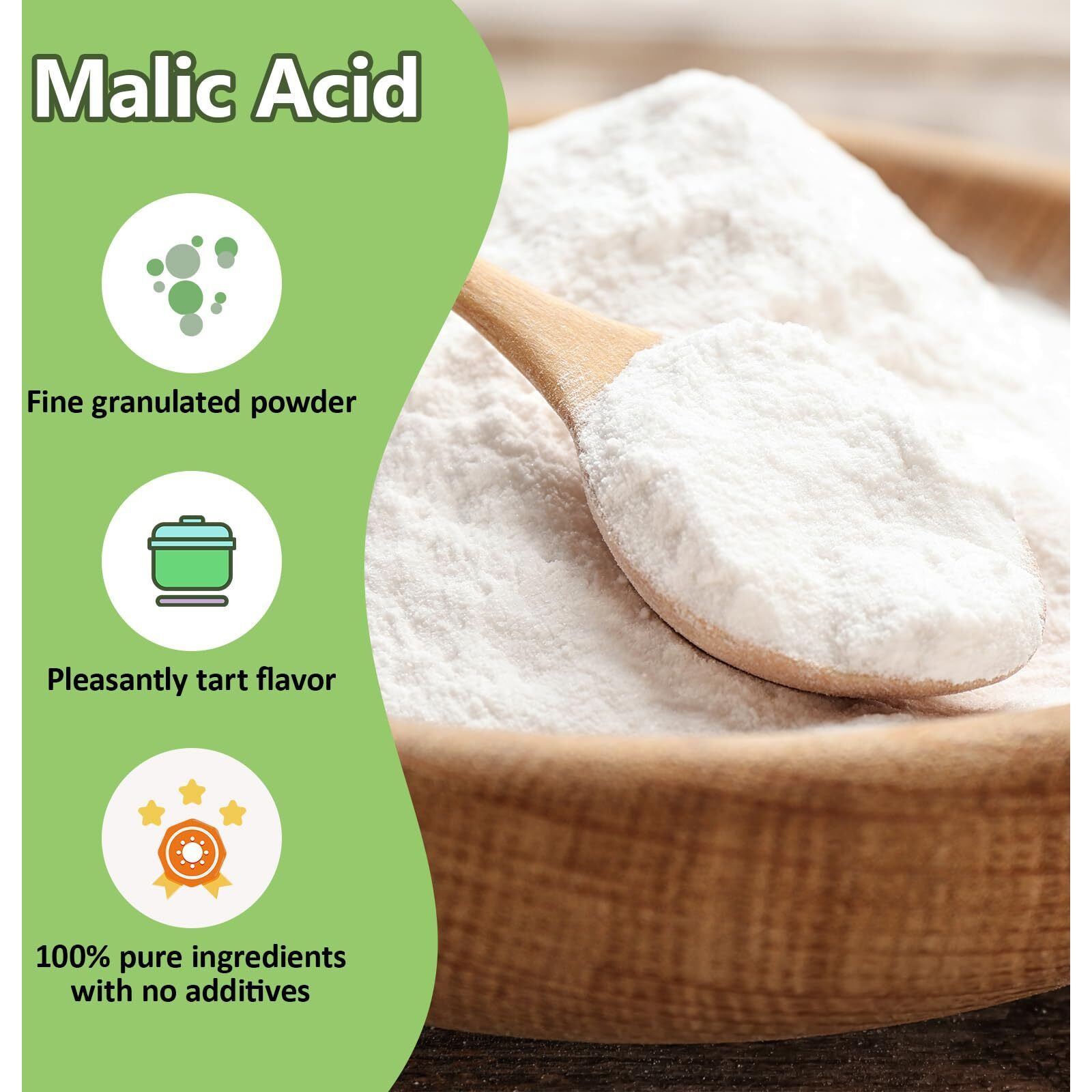 Viktairy 1.5 Lb Malic Acid, Food Grade Malic Acid Powder Tart Flavor For Making Sour Candy, Sour Gummy Bears, Drinks, Juice, Baking, Wine