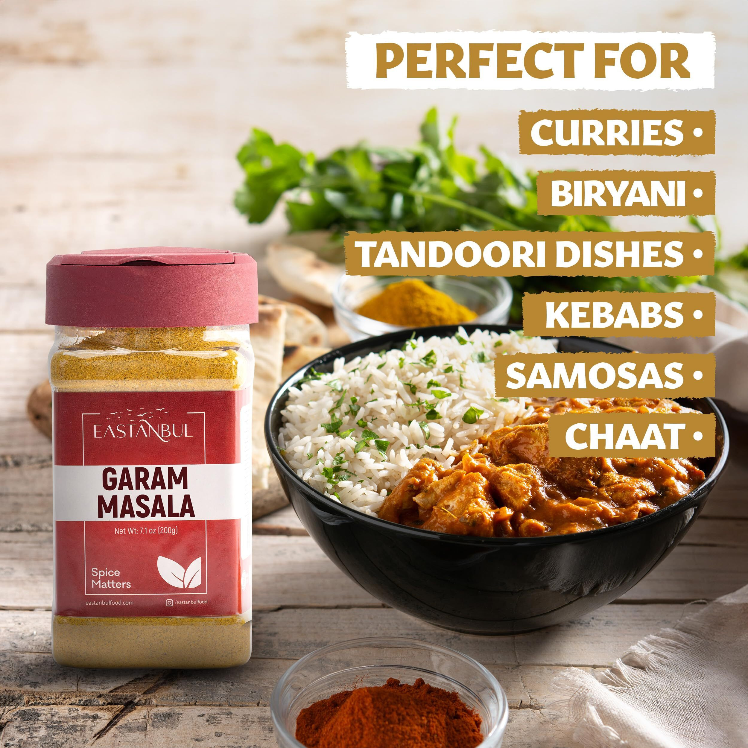 Eastanbul Garam Masala, 7.1Oz Garam Masala Spice Powder Mix, 100% Natural Masala Indian Spice, Top Culinary Grade Garam Masala Powder From Indian Spices, Garam Masala Seasoning, Garam-Masala Sprinkle