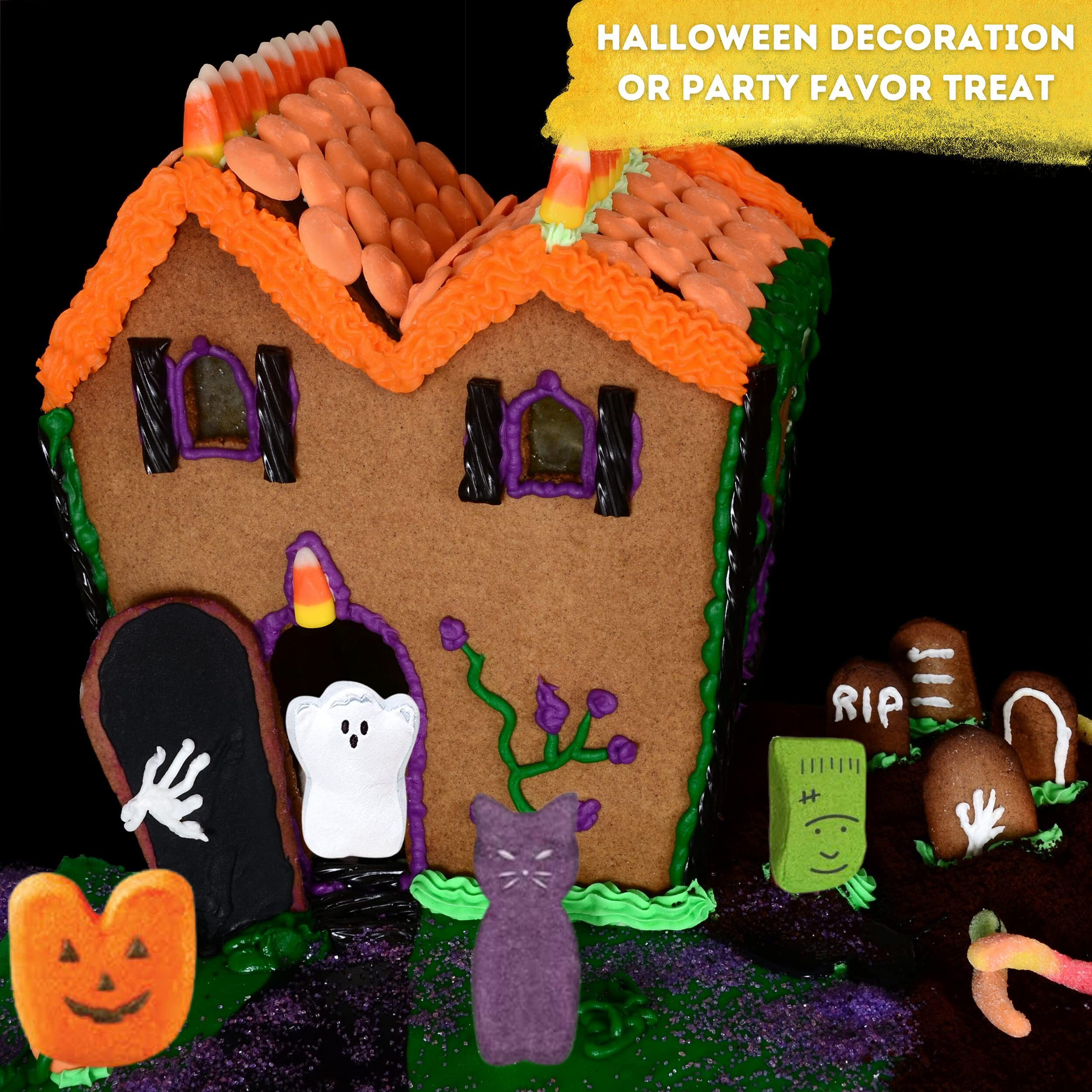 Peeps Candy Halloween Ghost, Skulls And Pumpkins Fun Shaped Marshmallows, Marshmallow Birthday Party Favor Gift Candies For Peep Lovers, Pack Of 3