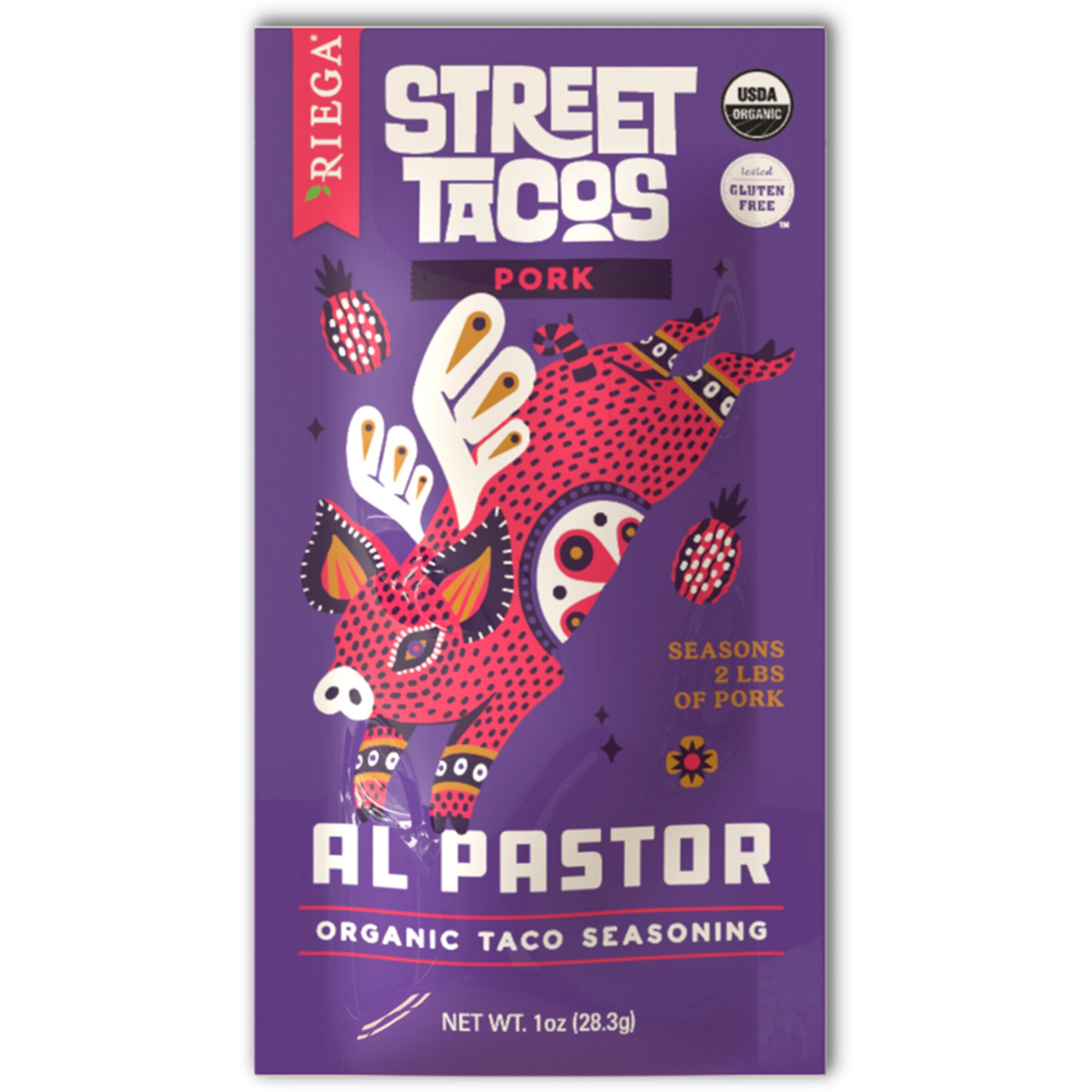 Riega Organic Al Pastor Street Taco Seasoning, Perfect Mix For Authentic Al Pastor Pork Tacos (Al Pastor, 1 Ounce (Pack Of 8))