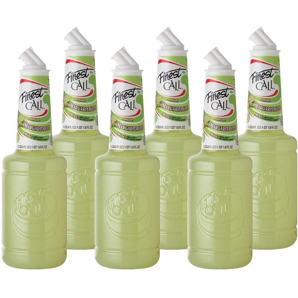 Finest Call Premium Margarita Lite Drink Mix, 1 Liter Bottle (33.8 Fl Oz), Pack Of 6