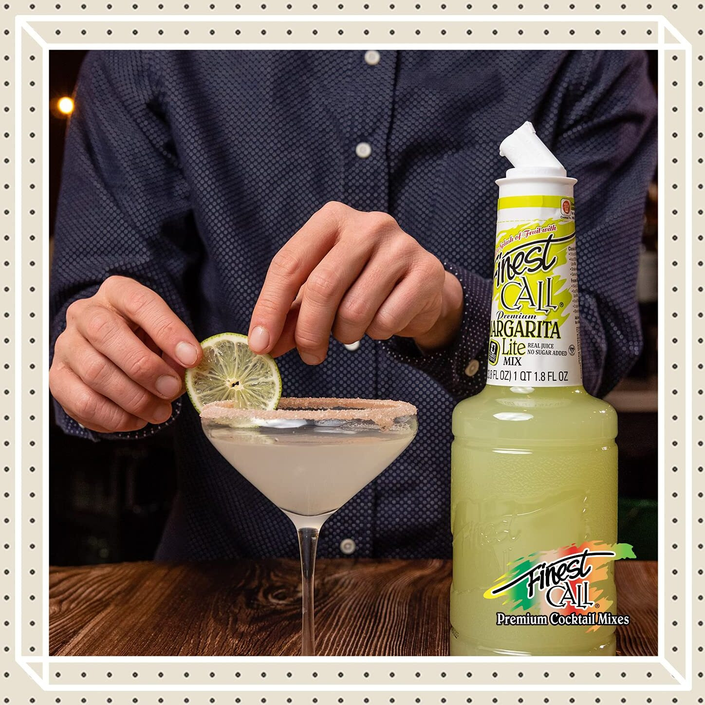 Finest Call Premium Margarita Lite Drink Mix, 1 Liter Bottle (33.8 Fl Oz), Pack Of 6