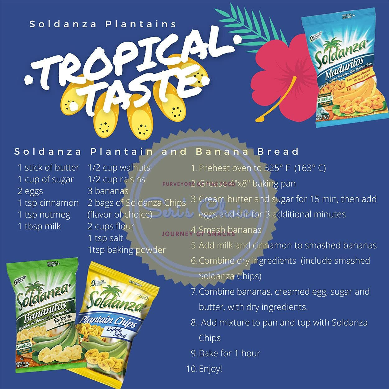 Journey Of Snacks "&quotInternational Snack"" Soldanza Plantain Chips Variety Pack 2.5Oz (Pack Of 6) (3 Mix)