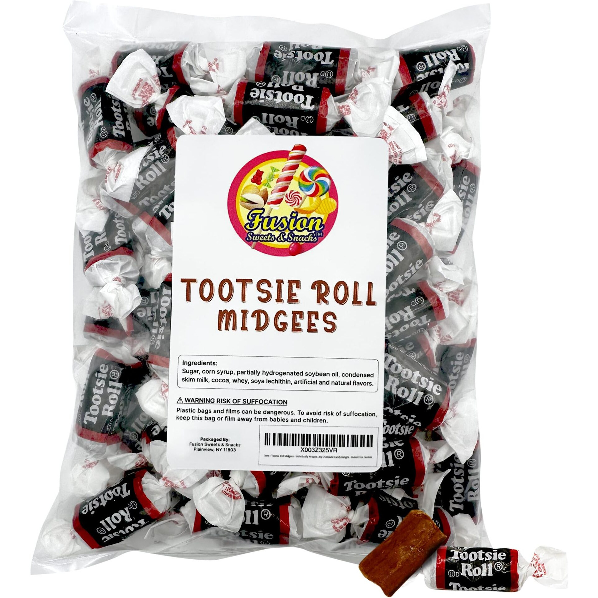 Tootsie Roll Midgees - Individually Wrapped - 1 Pound Bag Of Chewy Chocolate Candy Delight - Gluten Free Candies