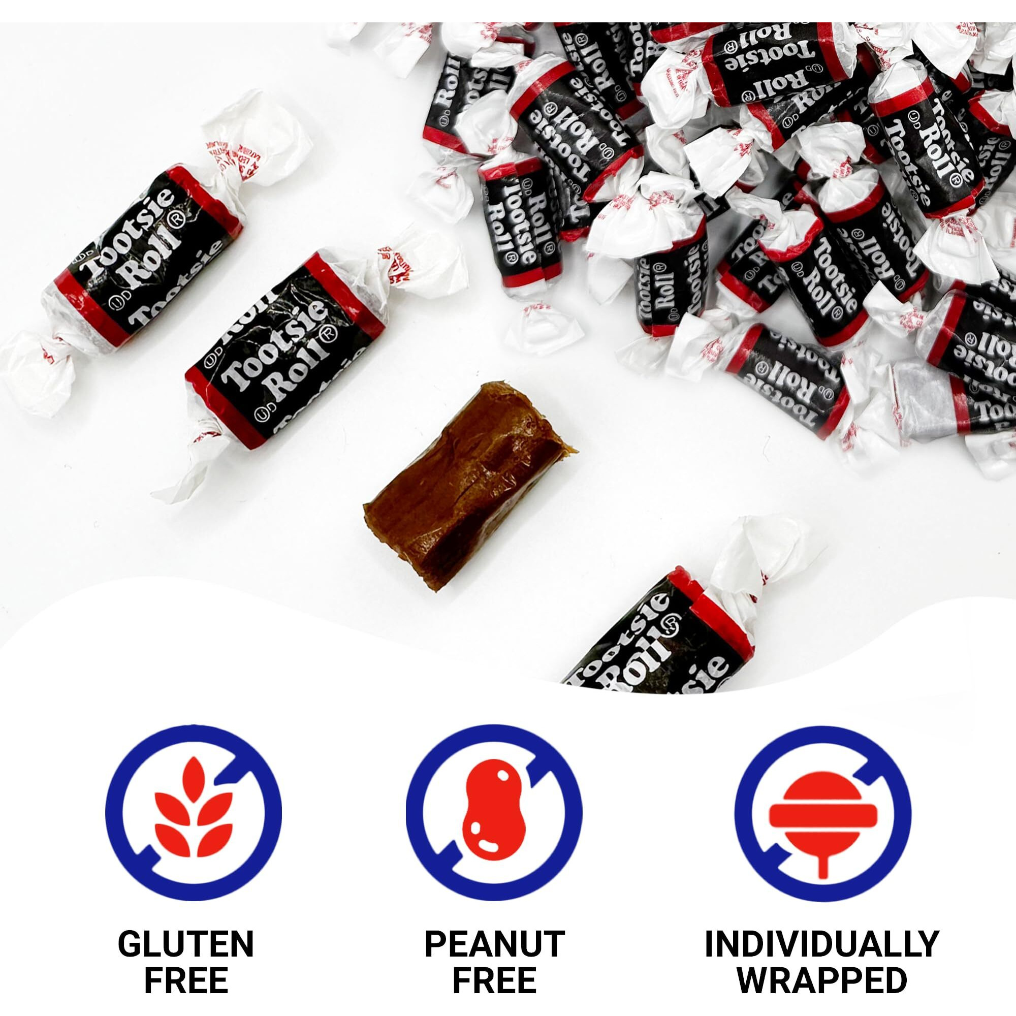 Tootsie Roll Midgees - Individually Wrapped - 1 Pound Bag Of Chewy Chocolate Candy Delight - Gluten Free Candies
