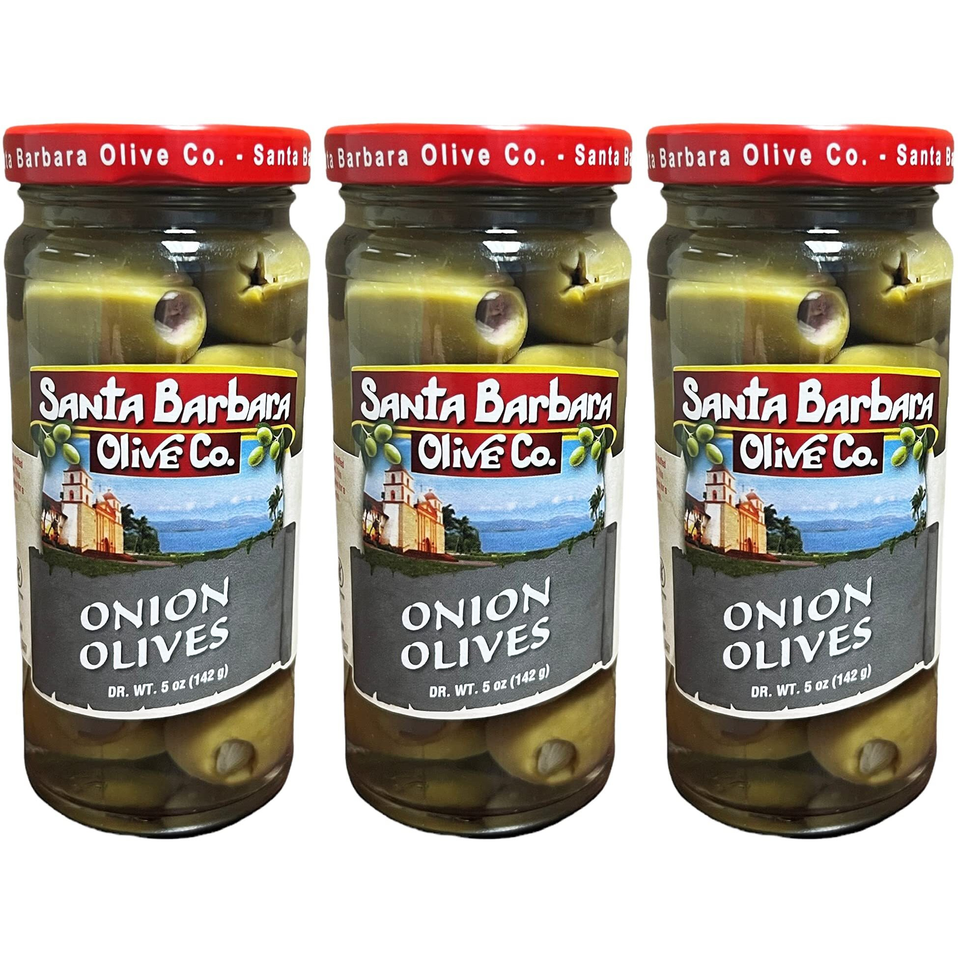 Santa Barbara 3Pk Onion Stuffed Olives 5Oz