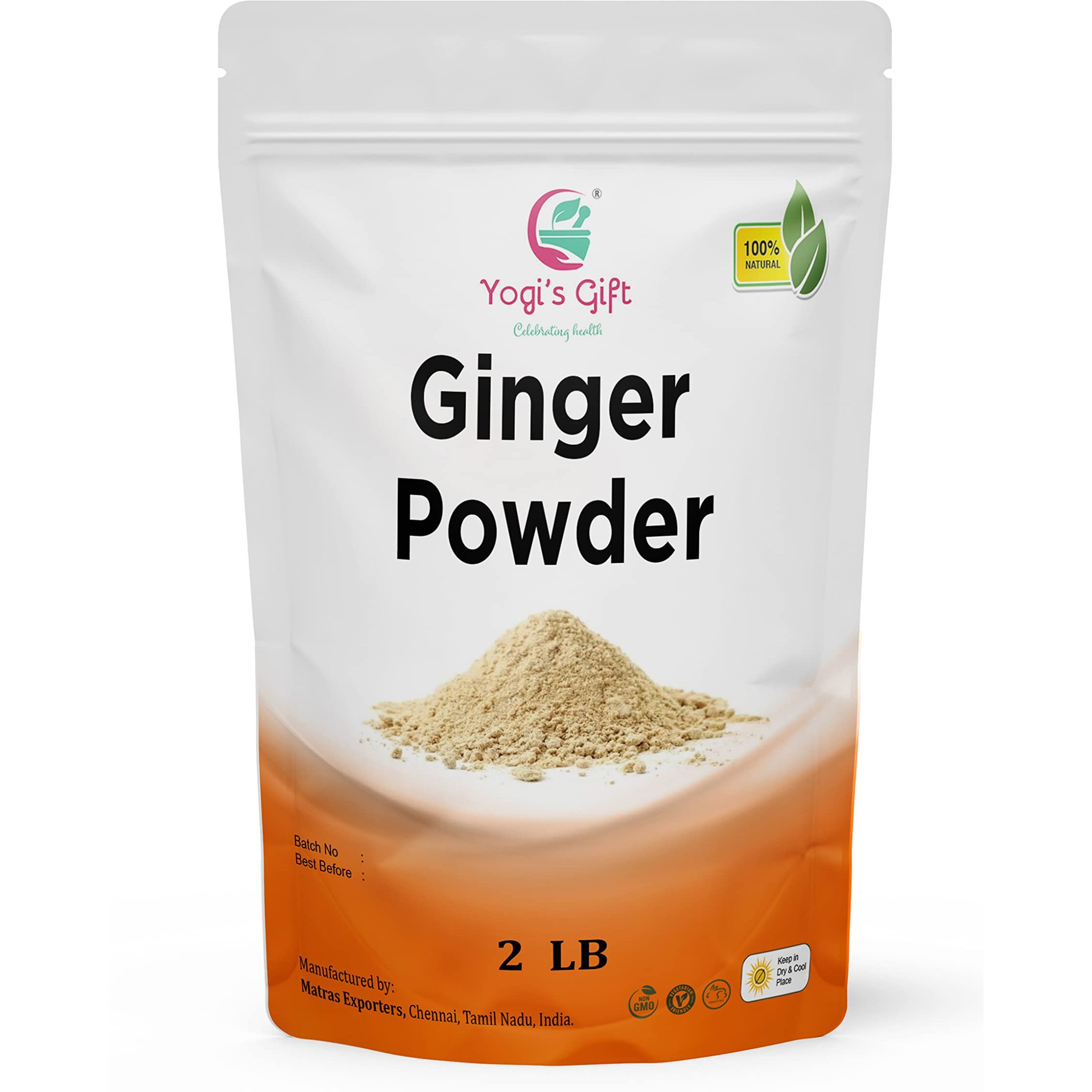Ginger Powder 2 Lb | As Spicy As Fresh Ginger | Flavourful Powdered Ginger | 100% Pure And Natural Ground Ginger | Great For Baking And Tea | By Yogis Gift