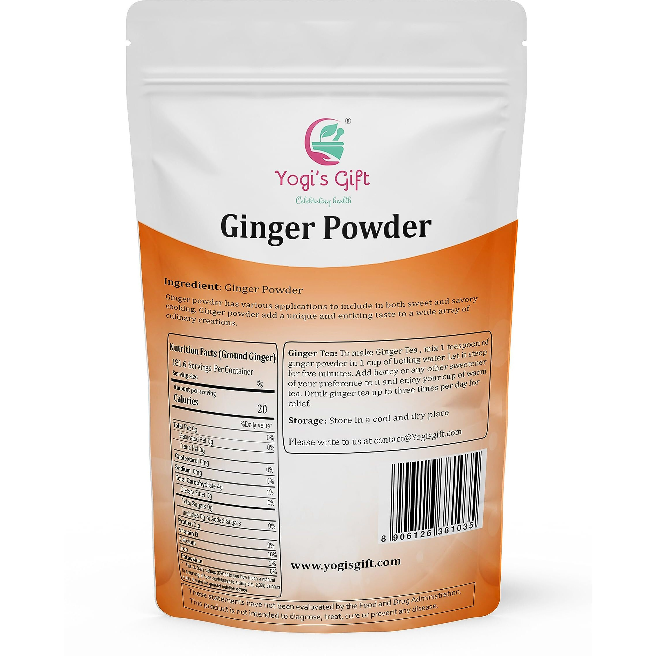 Ginger Powder 2 Lb | As Spicy As Fresh Ginger | Flavourful Powdered Ginger | 100% Pure And Natural Ground Ginger | Great For Baking And Tea | By Yogis Gift