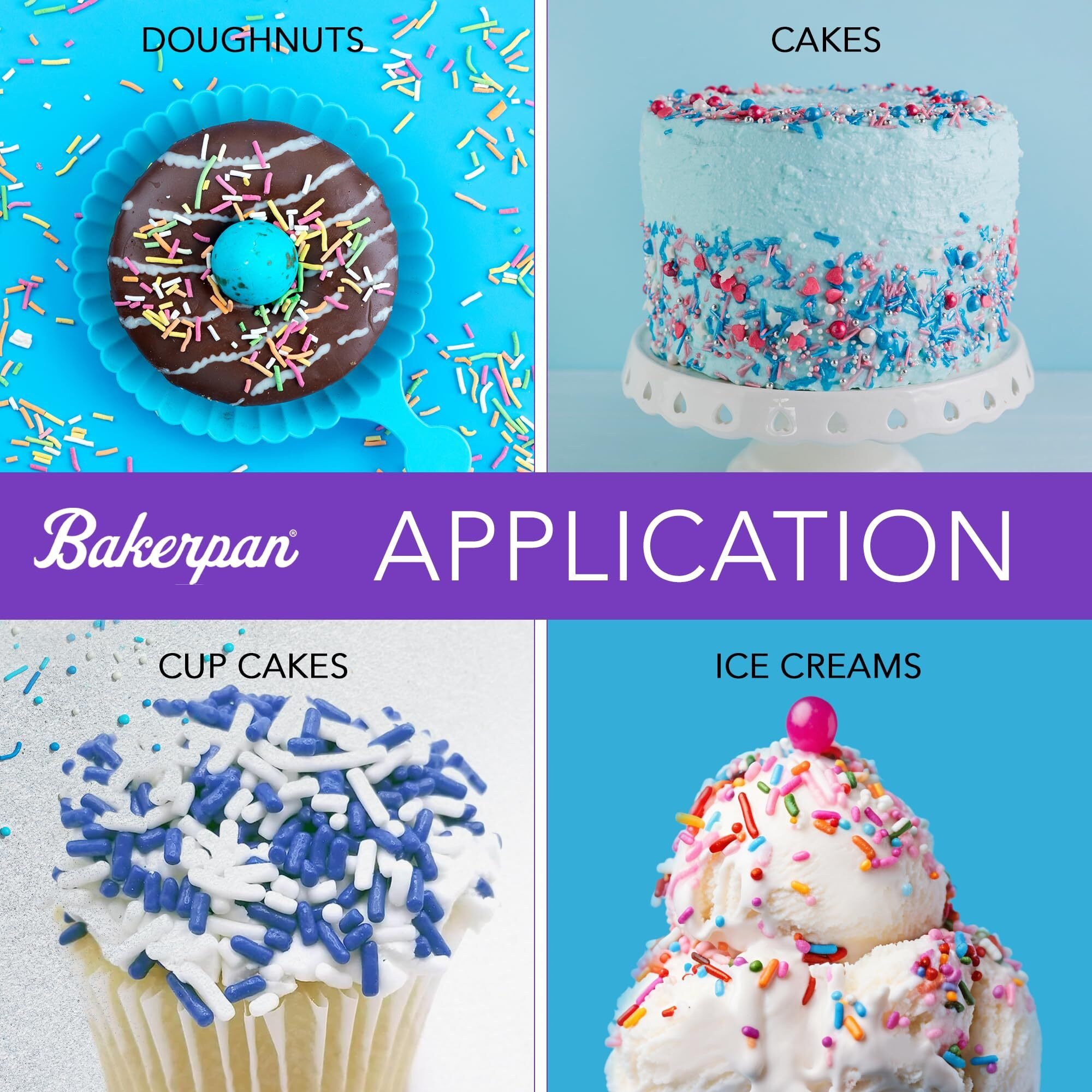 Bakerpan Blue And White Nonpareils Sprinkles - 5.1 Ounces Sprinkles For Cake Decorating - Edible Nonpareils For Cupcakes, Ice Cream, Cake Decorations (Made In Usa)