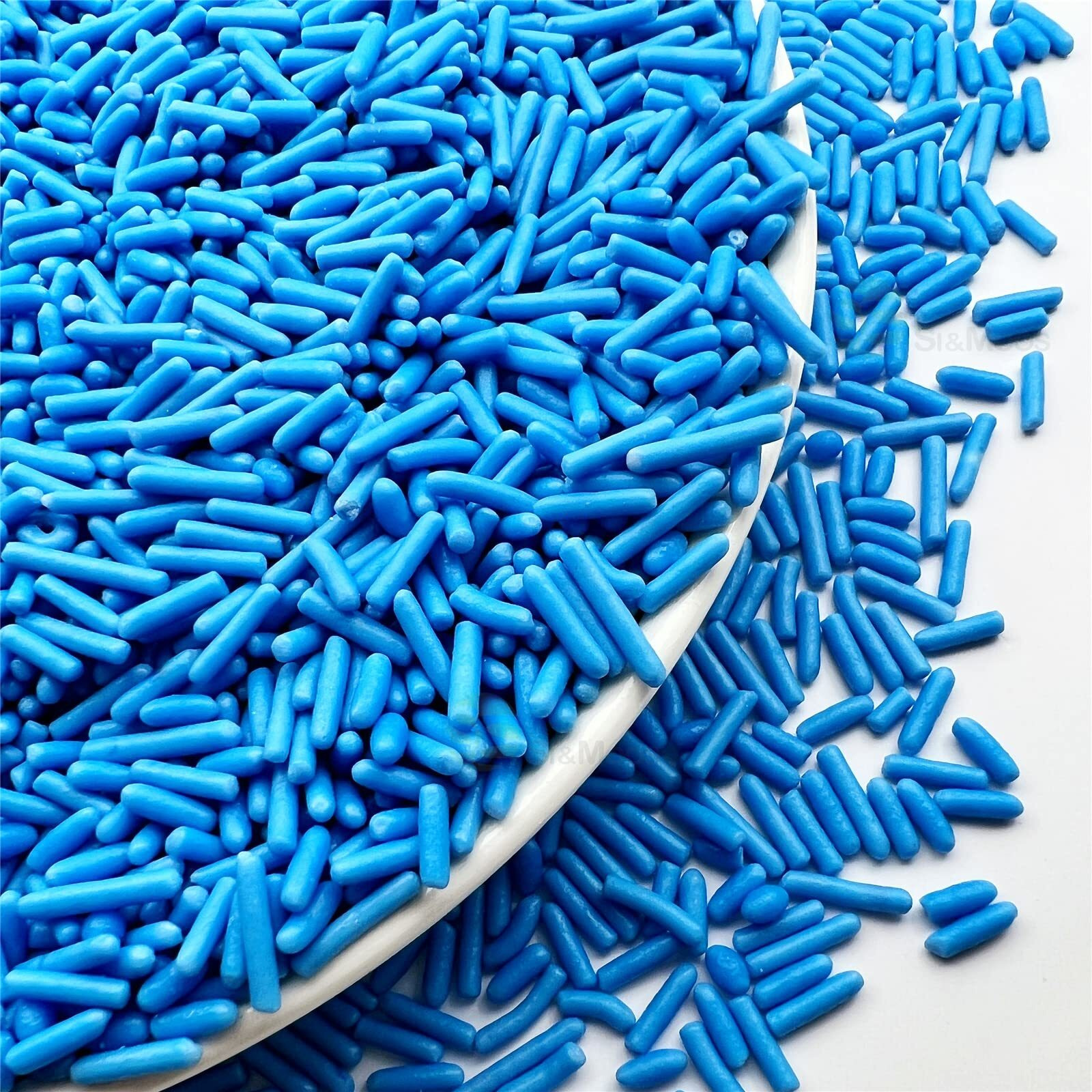 Se Si&Moos Blue Jimmies Sprinkles Edible Blue Sprinkles Soft Jimmies Soft Sprinkles For Topping Ice Cream, Cookies, Cakes, Cupcakes, Dessert Decorating 2.75 Oz