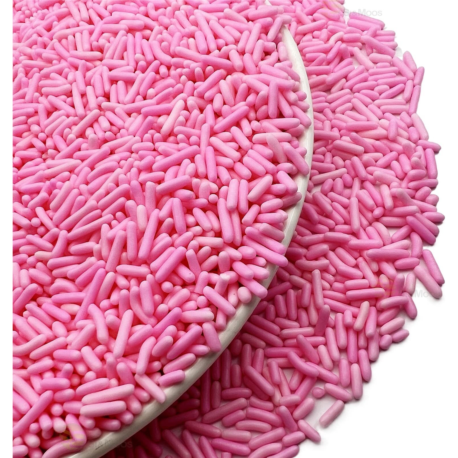 Se Si&Moos Pink Jimmies Sprinkles Edible Pink Sprinkles Soft Jimmies Soft Sprinkles For Topping Ice Cream, Cookies, Cakes, Cupcakes, Dessert Decorating 2.75 Oz