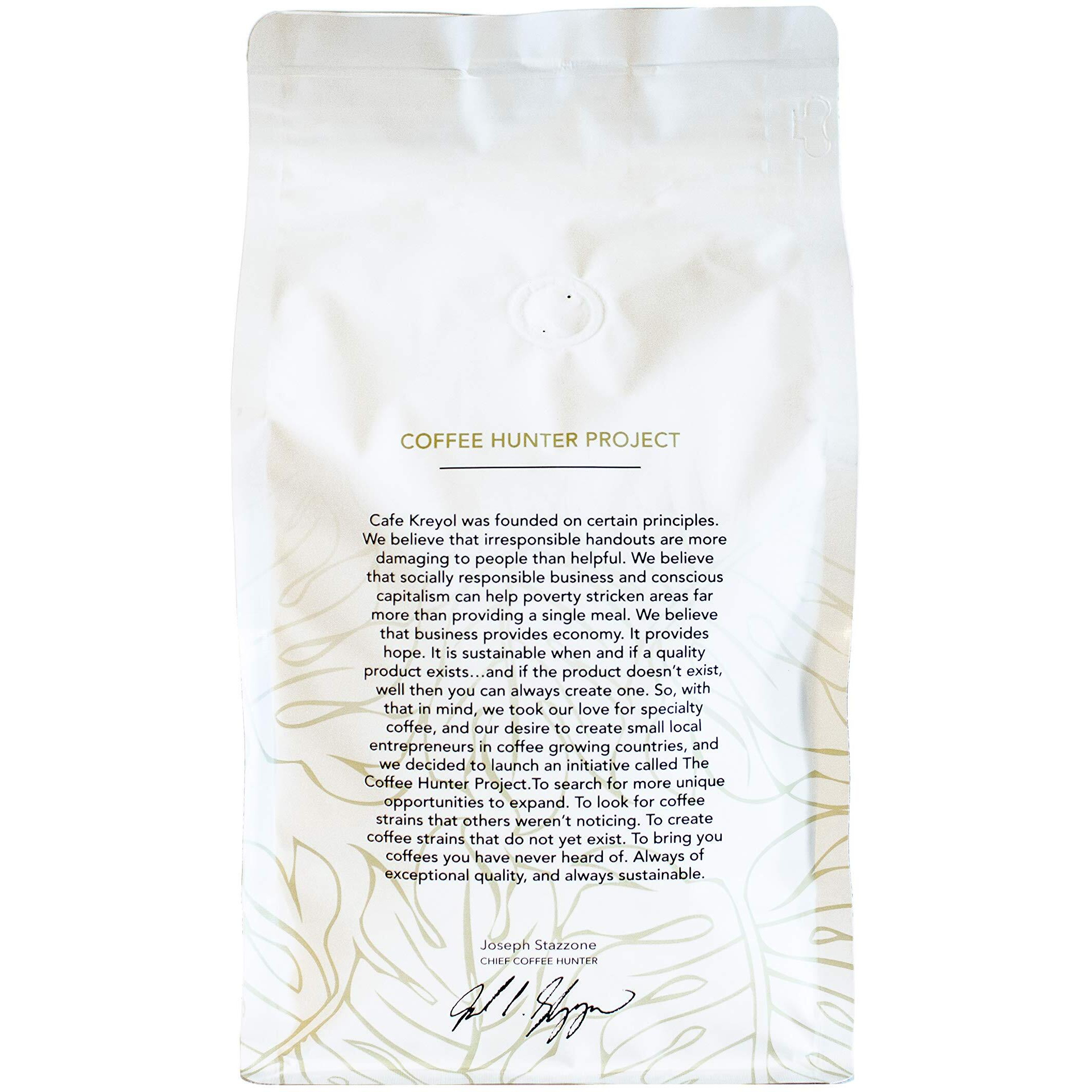 Cafe Kreyol Organic Caribbean Blue | 2 Lb - Haitian Blue Light Roast Coffee - Whole Bean Coffee, High Caffeine - Smooth Low Acid With Notes Of Almond And Walnut