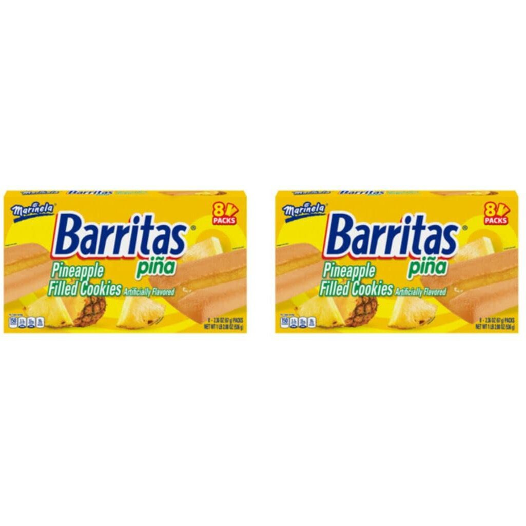 Marinela Barritas Pia Pineapple Soft Filled Cookie Bar | 2 Pack (16 Count)
