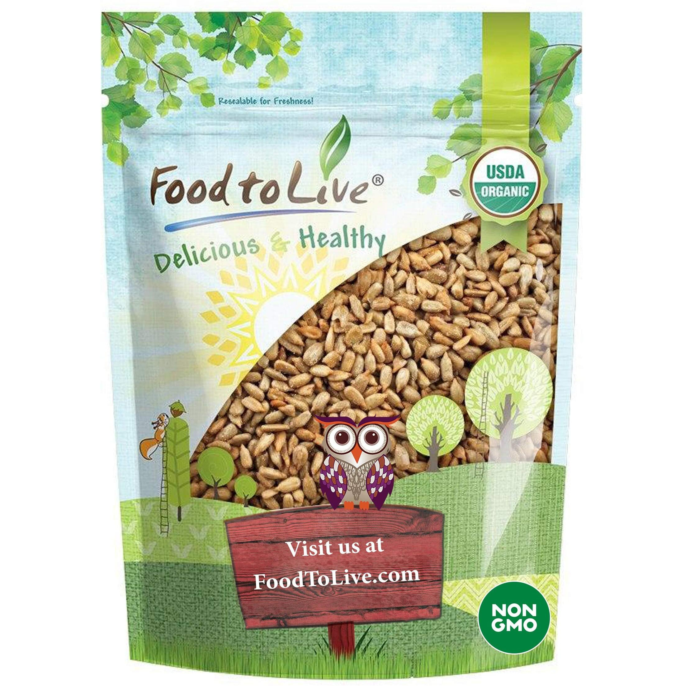 Food To Live Organic Roasted And Salted Sunflower Seeds, 1 Pound Non-Gmo Kernels, Vegan, Kosher, Bulk, Hulled, High In Protein And Dietary Fiber. Great For Snacking, Cooking, And Salads.