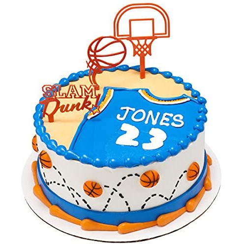 Basketball Edible Sugar Cake Toppers, 24 Count