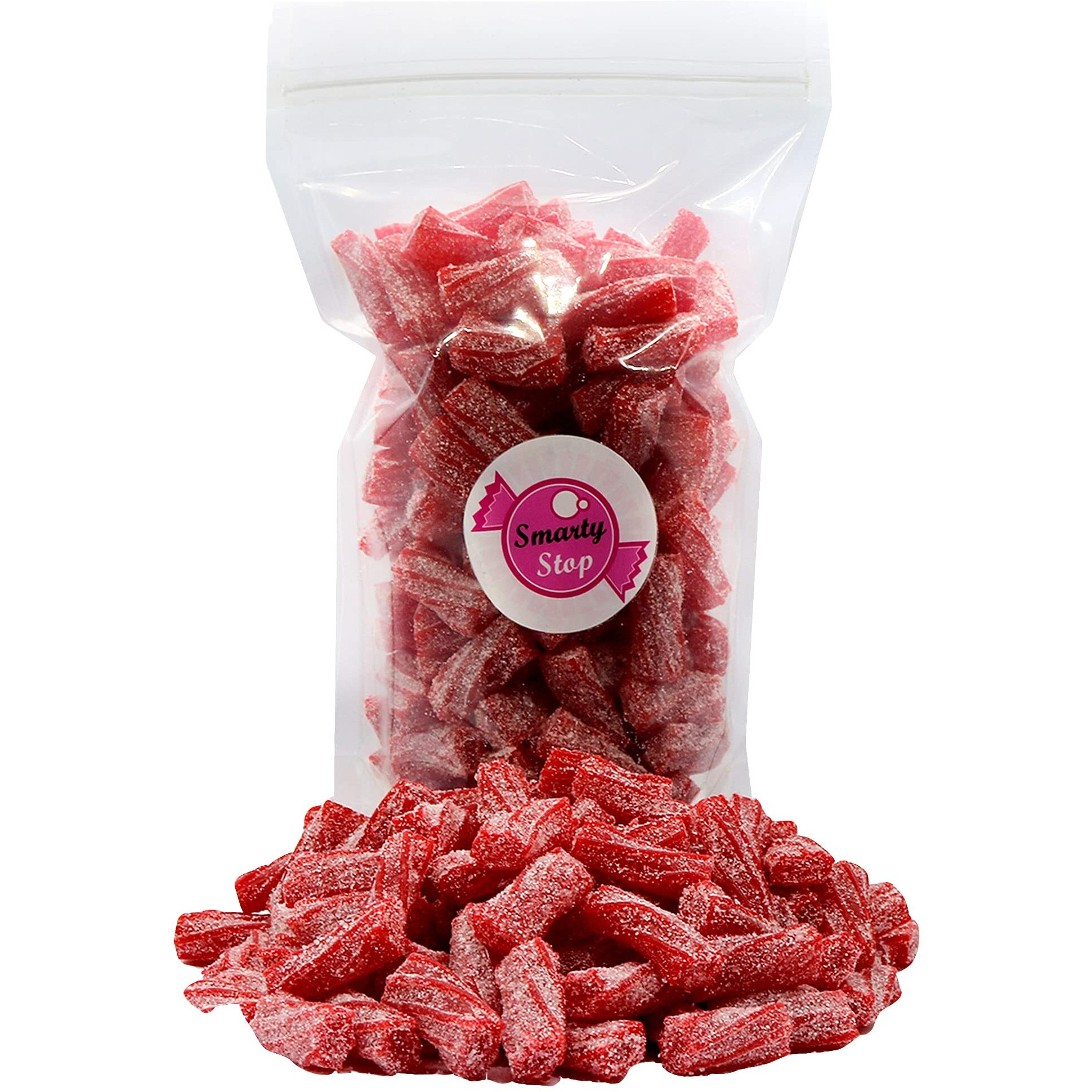 Smarty Stop Sour Licorice Twist Bite Gummy Candy/Twisteroos Pectin Filled Licorice Sour Gummies (Strawberry, 2 Pound (Pack Of 1))