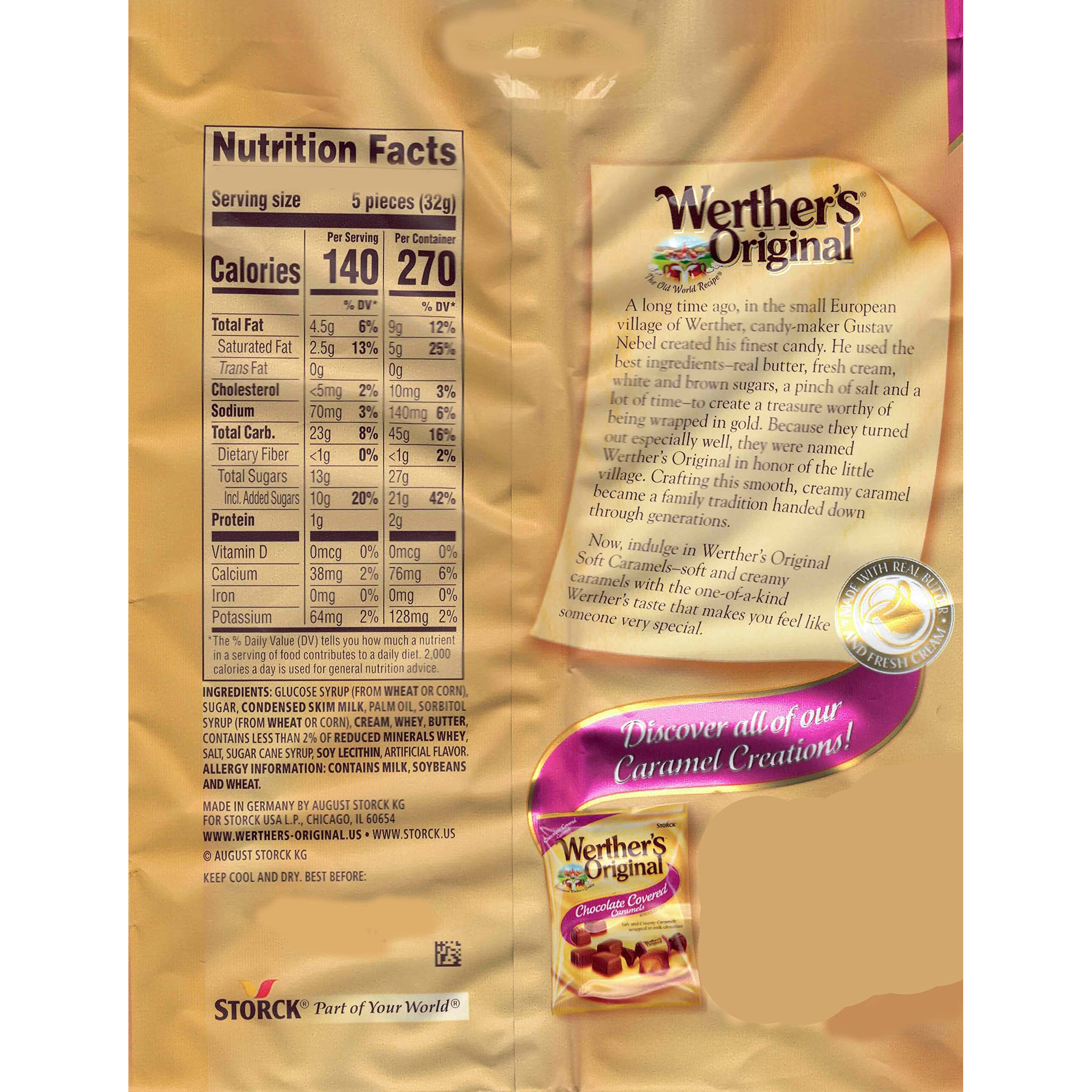 Bulk Werthers Original Hard Candy | Bulk Candy Individually Wrapped | Werthers Caramel Candy | 1 Lb Individual Flavor Bag | Includes Aromatik Mint Card (Soft Caramel)
