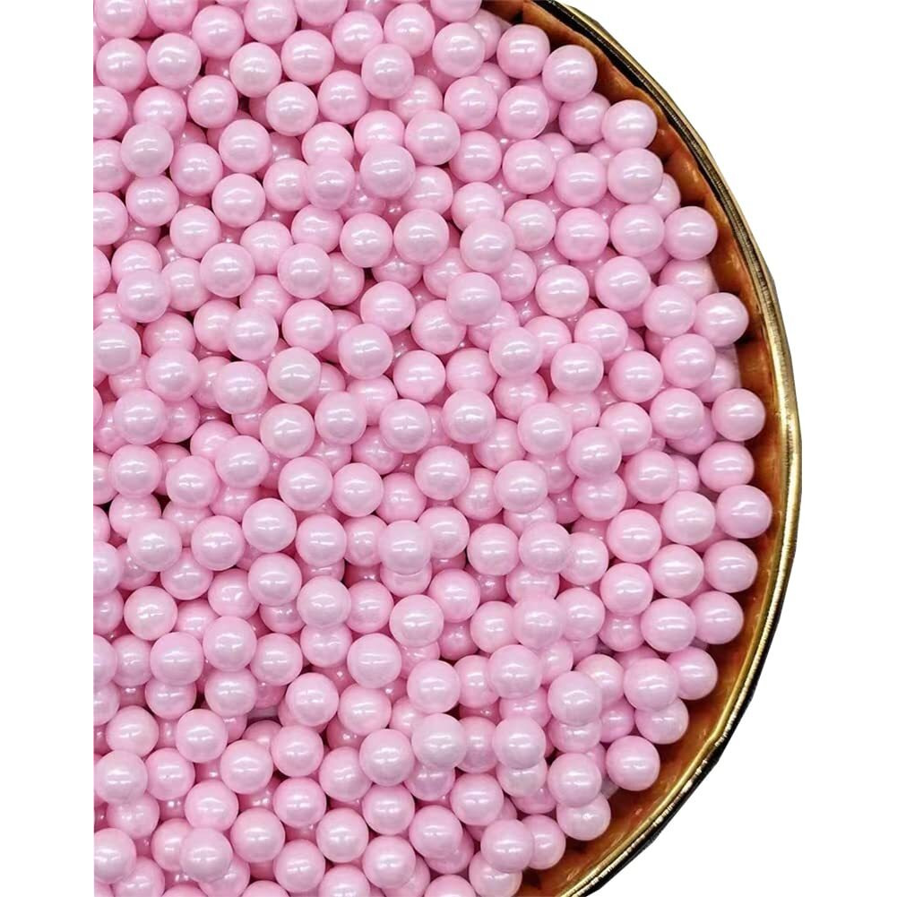 Pink Sprinkles Edible Pearls,Cake Sprinkles 130G 4.6Oz,Cookie Sprinkles,Sugar Pearl, Edible Candy Pearls For Cake Cupcake Decorationg (7Mm-Pink)
