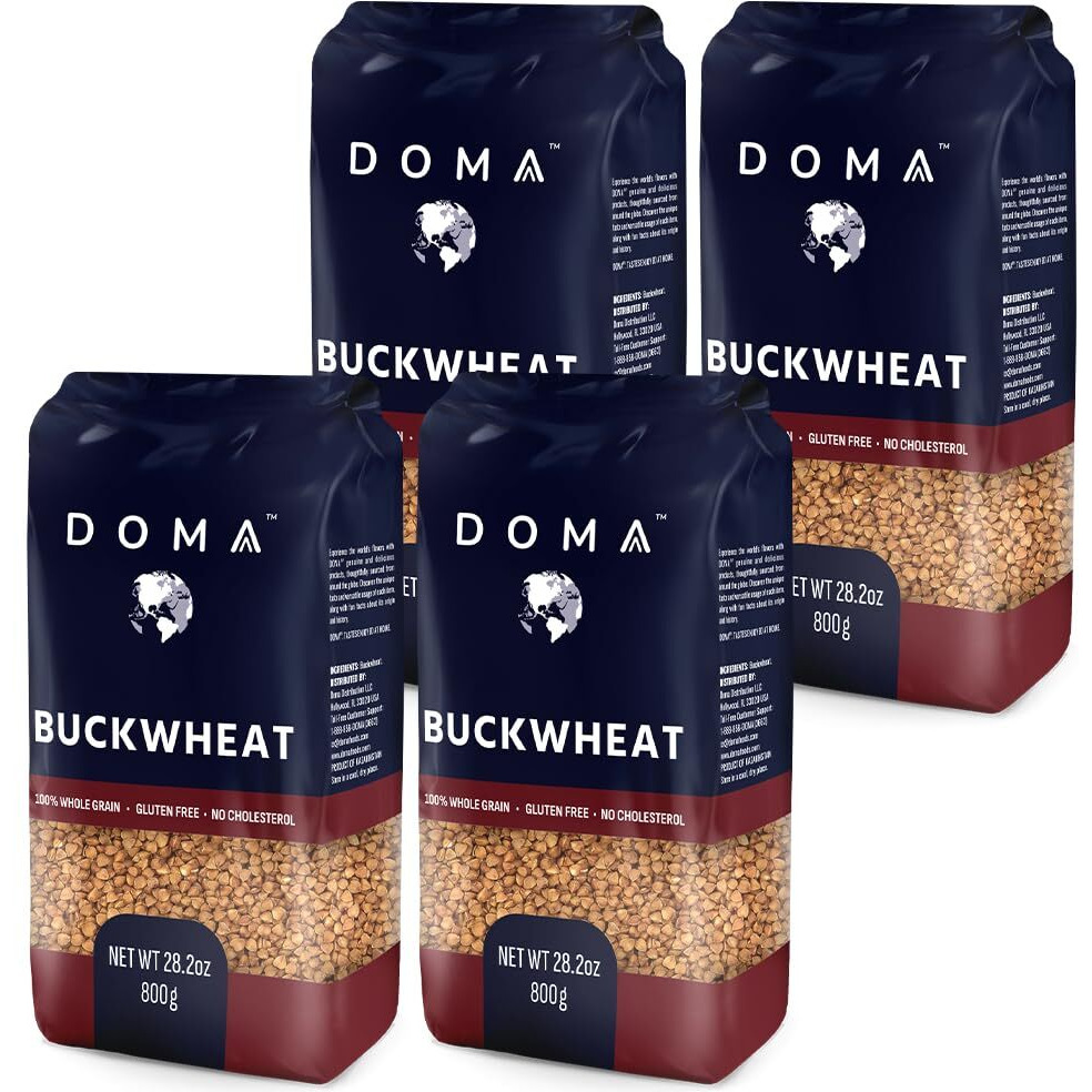 Doma Buckwheat Groats 7.04Lb (4X1.76Lb) - Gluten-Free, Whole Grain Superfood For Side Dishes, Porridge, Kasha, Non-Gmo, Premium Quality Grains