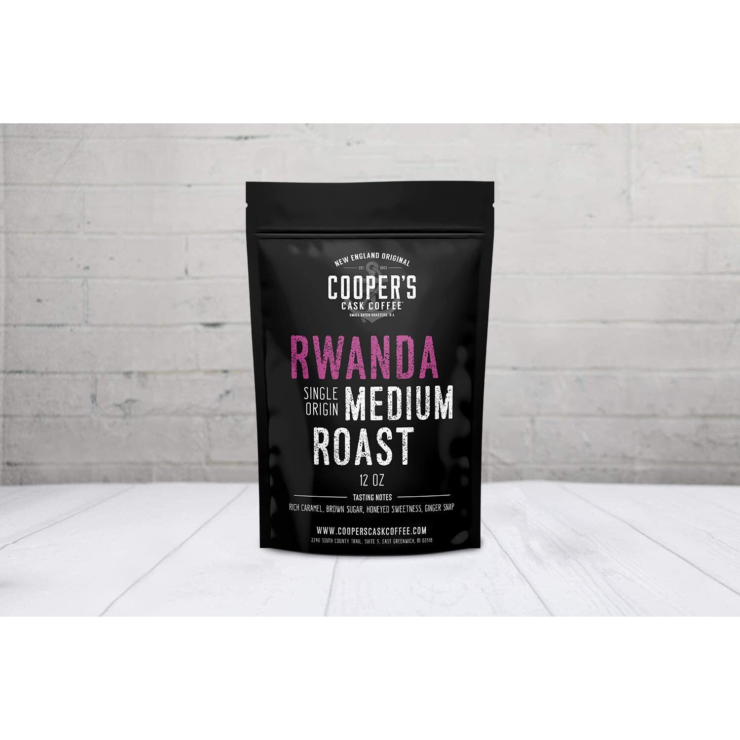 Rwanda Full Bodied Medium Roast Coffee Beans, Single Origin Whole Bean, 12 Oz Bag