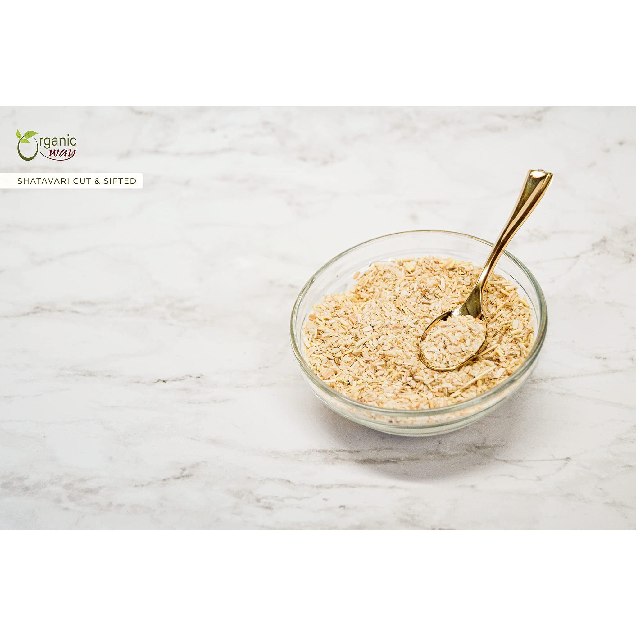 Organic Way Dried Shatavari Cut & Sifted (Asparagus Racemosus) - Organic & Kosher Certified | Raw, Vegan, Non Gmo & Gluten Free | Usda Certified | Origin - India (1Lbs / 16Oz)